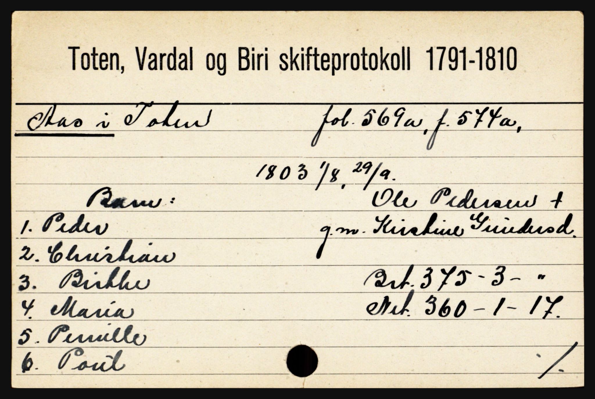 Toten tingrett, SAH/TING-006/J, 1657-1903, s. 23263