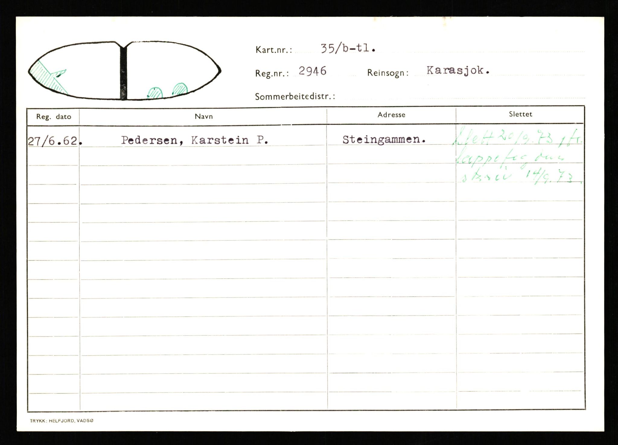 Lappefogden i Finnmark/Reindriftsforvaltningen Øst-Finnmark, AV/SATØ-S-1461/G/Ge/Gea/L0006: Slettede reinmerker, 1934-1992, s. 44