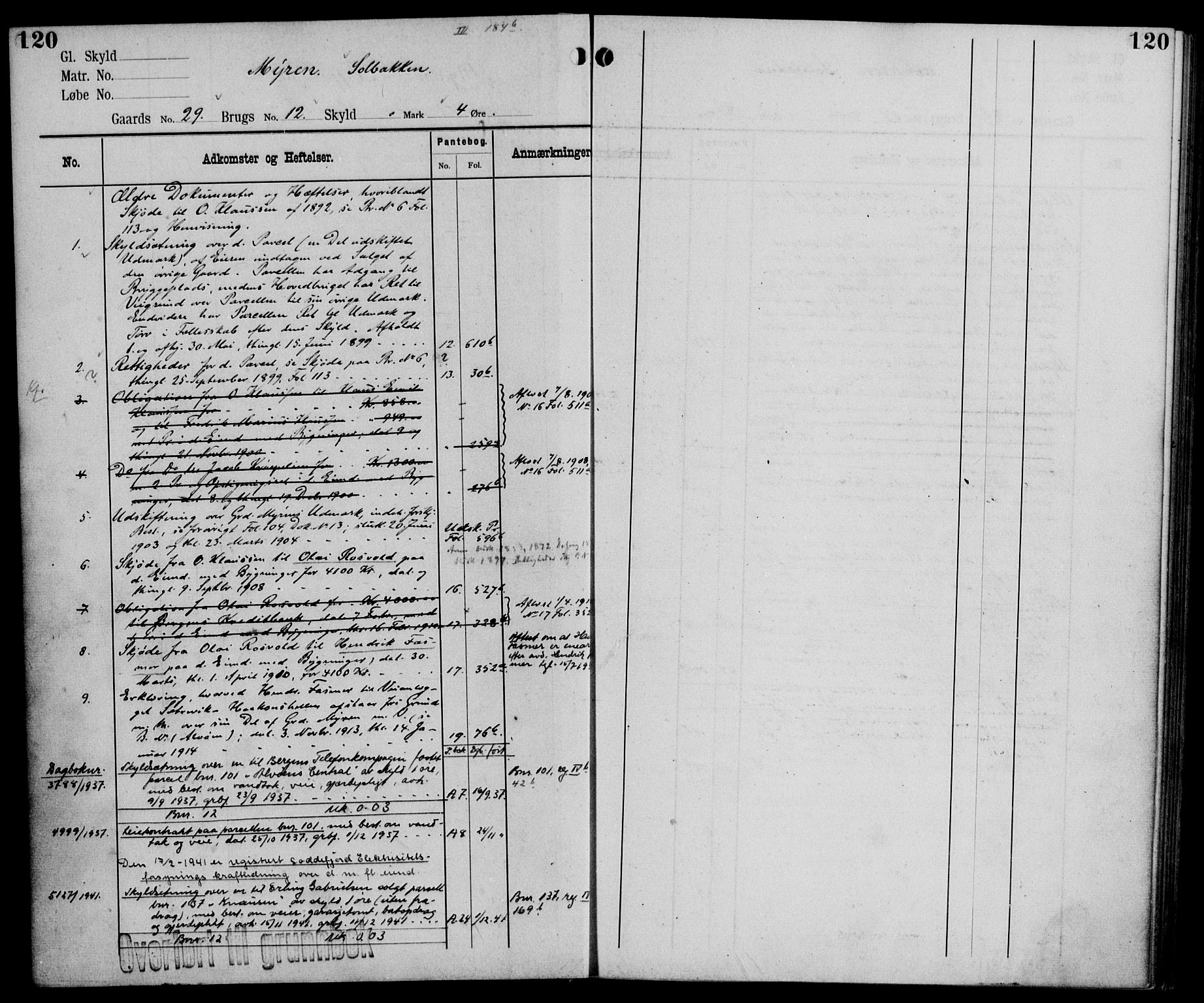 Midhordland sorenskriveri, AV/SAB-A-3001/1/G/Ga/Gab/L0106: Panteregister nr. II.A.b.106, s. 120
