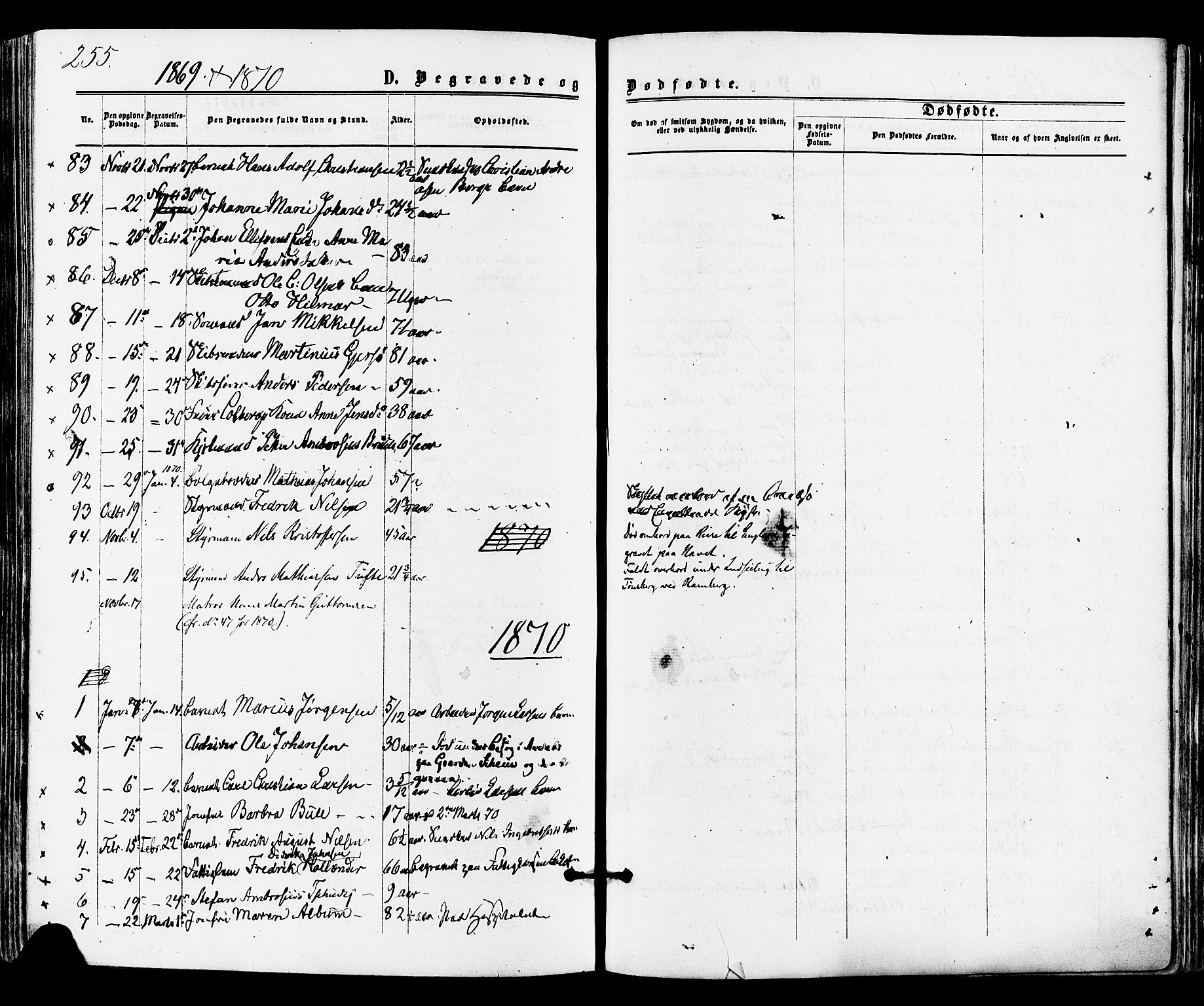 Tønsberg kirkebøker, AV/SAKO-A-330/F/Fa/L0009: Ministerialbok nr. I 9, 1865-1873, s. 255
