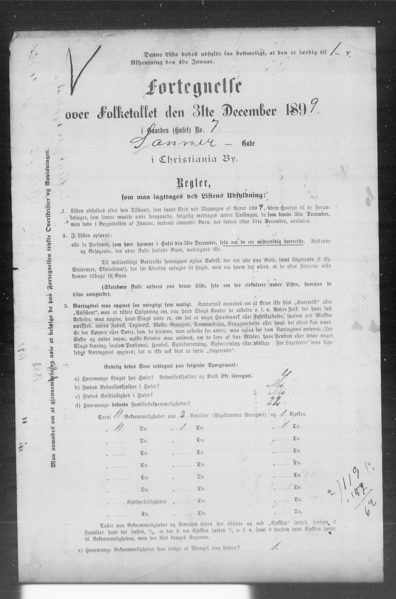 OBA, Kommunal folketelling 31.12.1899 for Kristiania kjøpstad, 1899, s. 11688