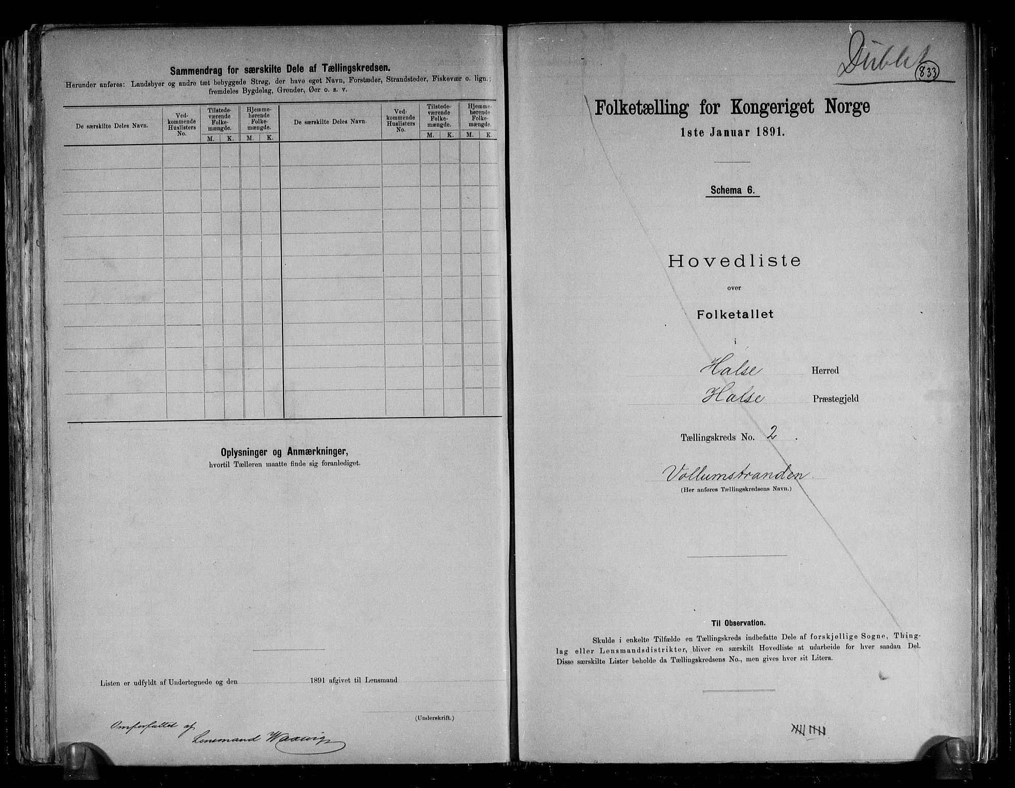 RA, Folketelling 1891 for 1571 Halsa herred, 1891, s. 11