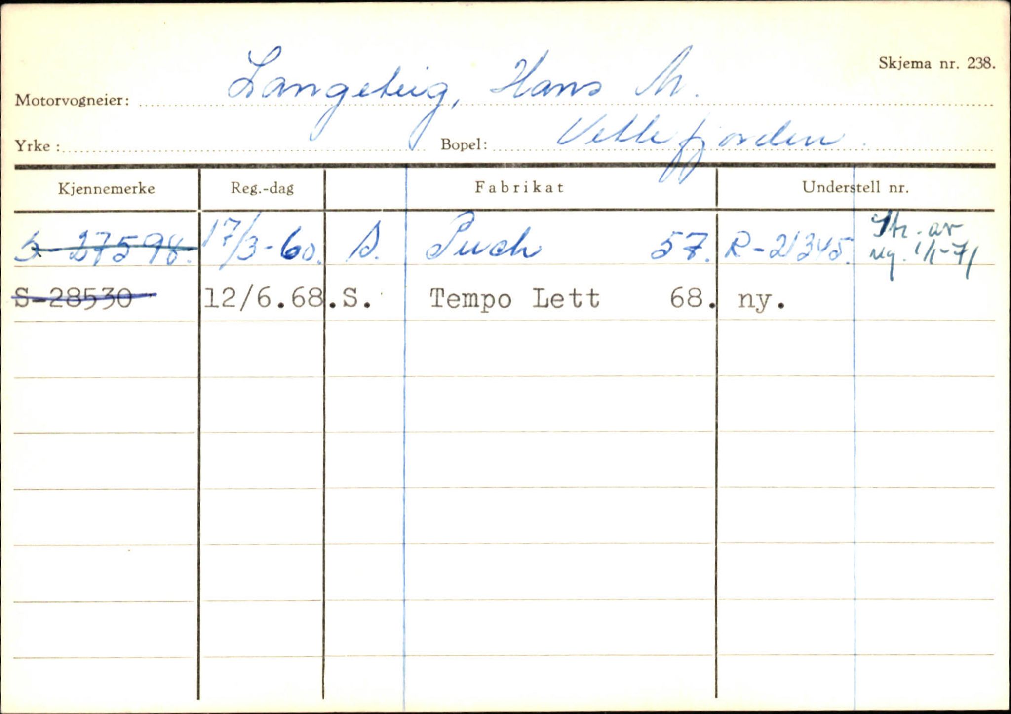 Statens vegvesen, Sogn og Fjordane vegkontor, SAB/A-5301/4/F/L0132: Eigarregister Askvoll A-Å. Balestrand A-Å, 1945-1975, s. 1927