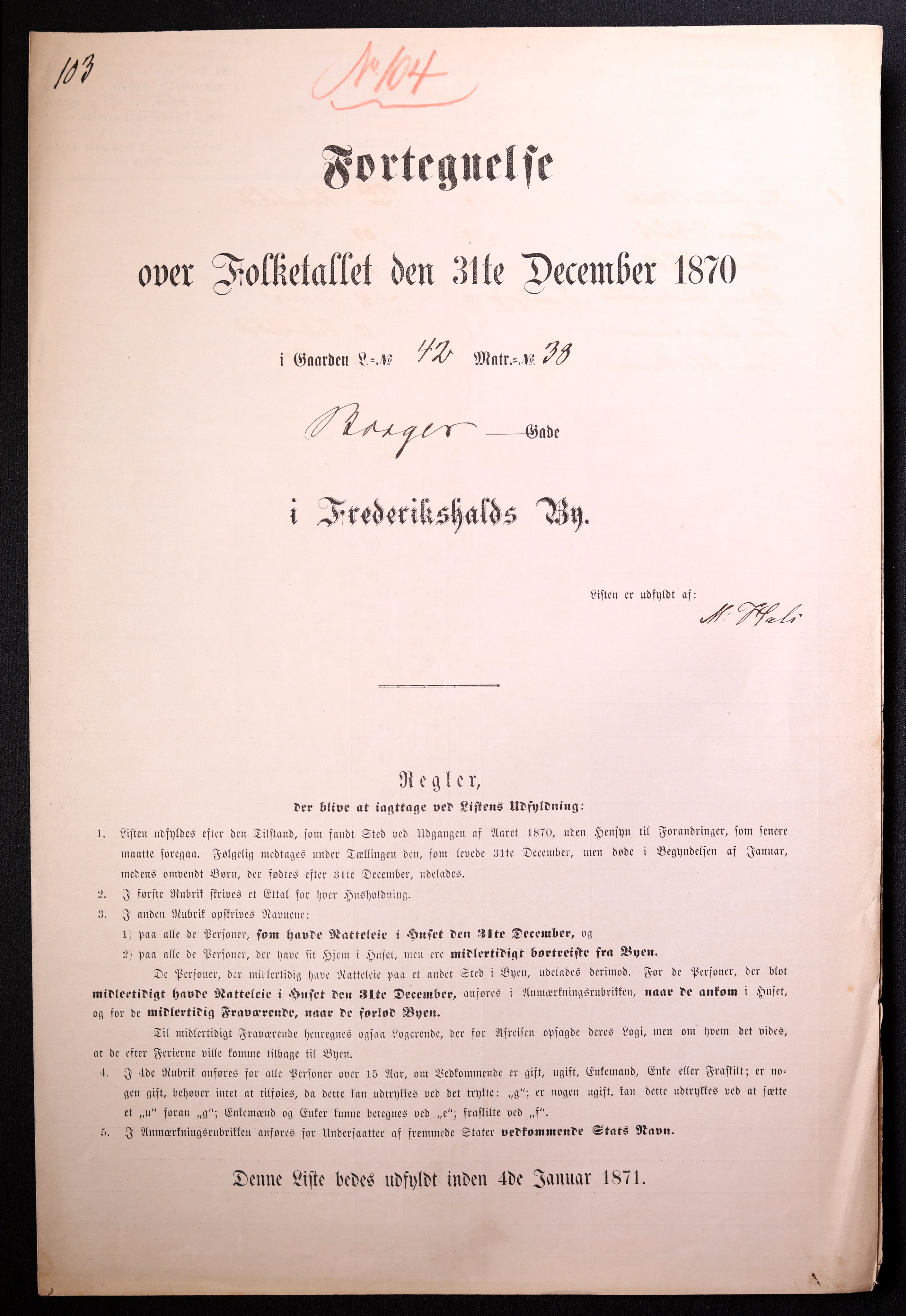 RA, Folketelling 1870 for 0101 Fredrikshald kjøpstad, 1870, s. 447