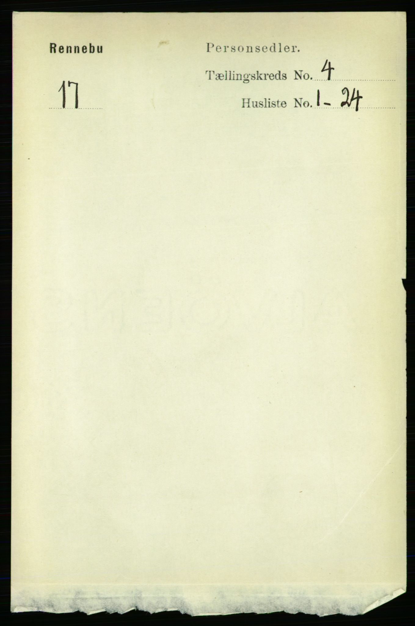 RA, Folketelling 1891 for 1635 Rennebu herred, 1891, s. 1987