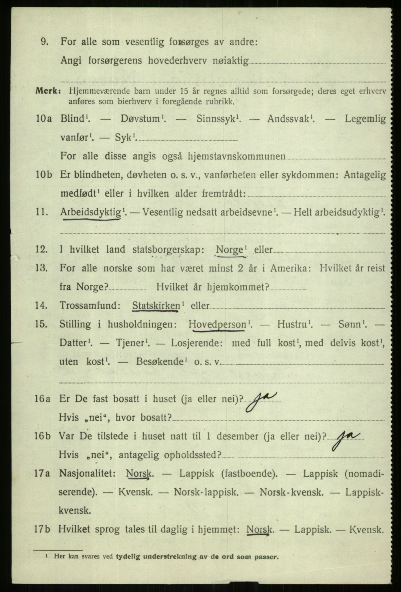 SATØ, Folketelling 1920 for 1927 Tranøy herred, 1920, s. 3124