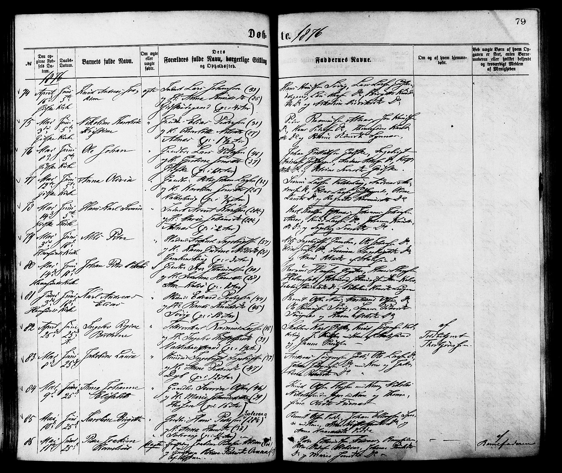 Ministerialprotokoller, klokkerbøker og fødselsregistre - Møre og Romsdal, AV/SAT-A-1454/528/L0400: Ministerialbok nr. 528A11, 1871-1879, s. 79