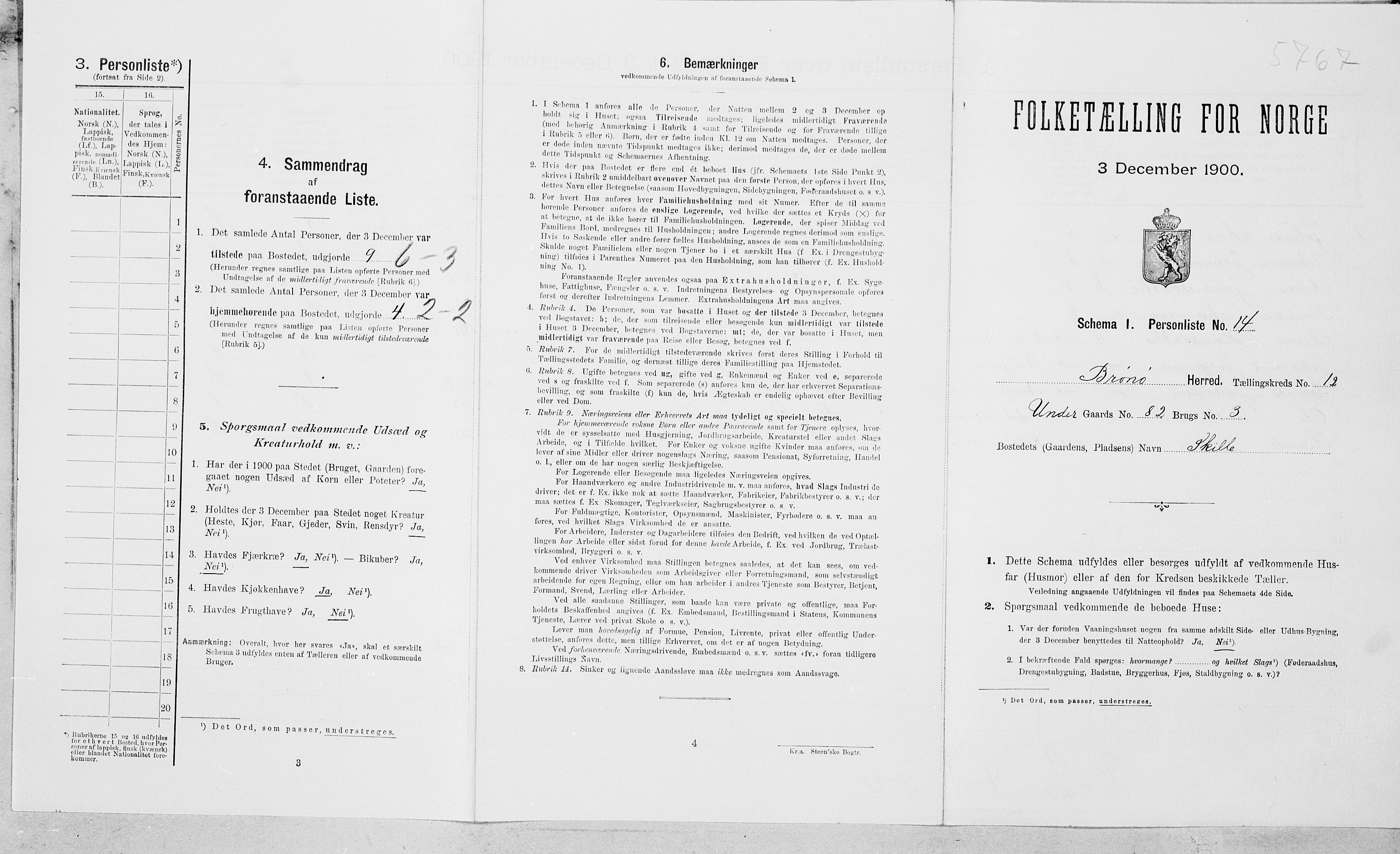 SAT, Folketelling 1900 for 1814 Brønnøy herred, 1900, s. 1479