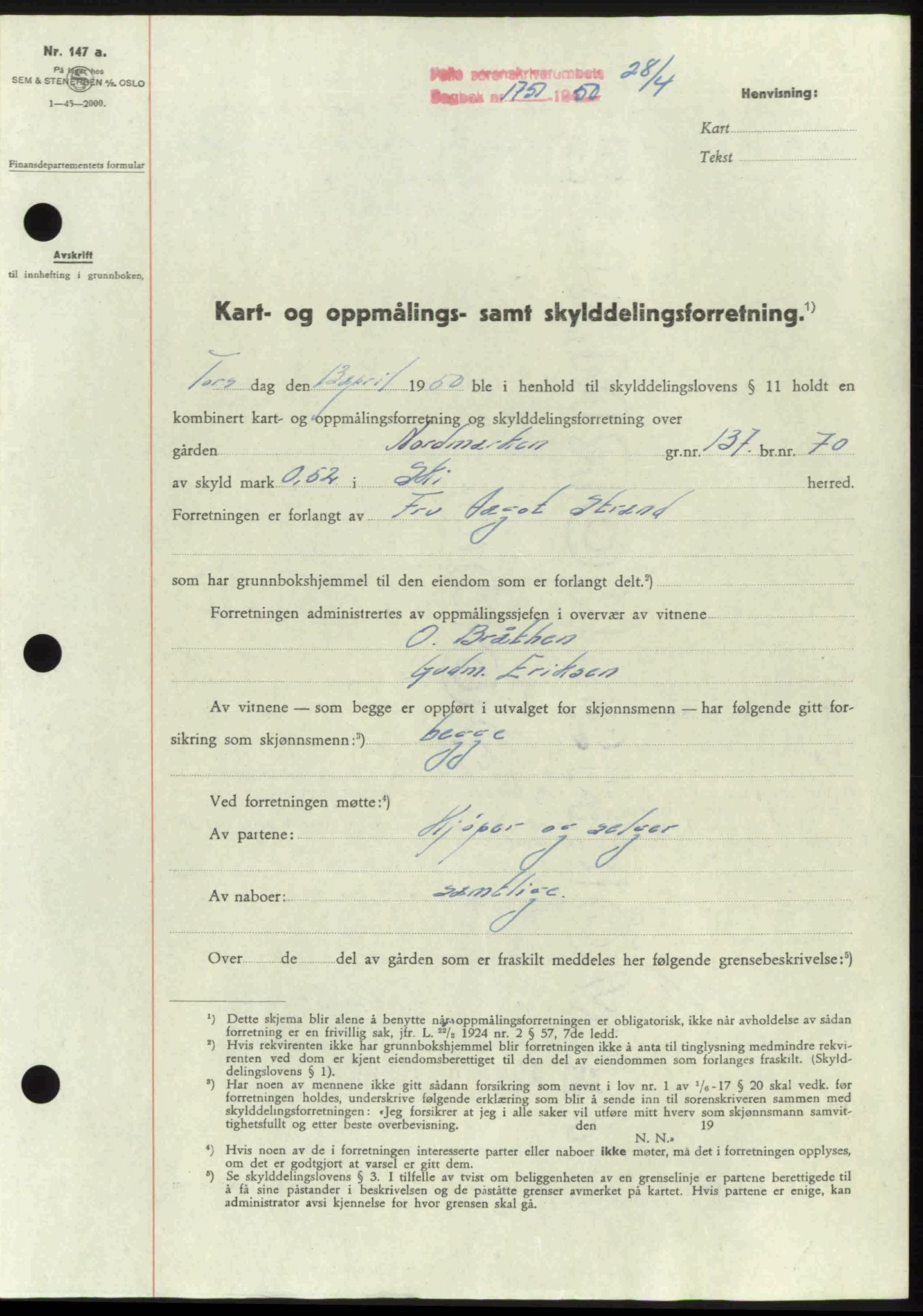 Follo sorenskriveri, SAO/A-10274/G/Ga/Gaa/L0092: Pantebok nr. I 92, 1950-1950, Dagboknr: 1751/1950