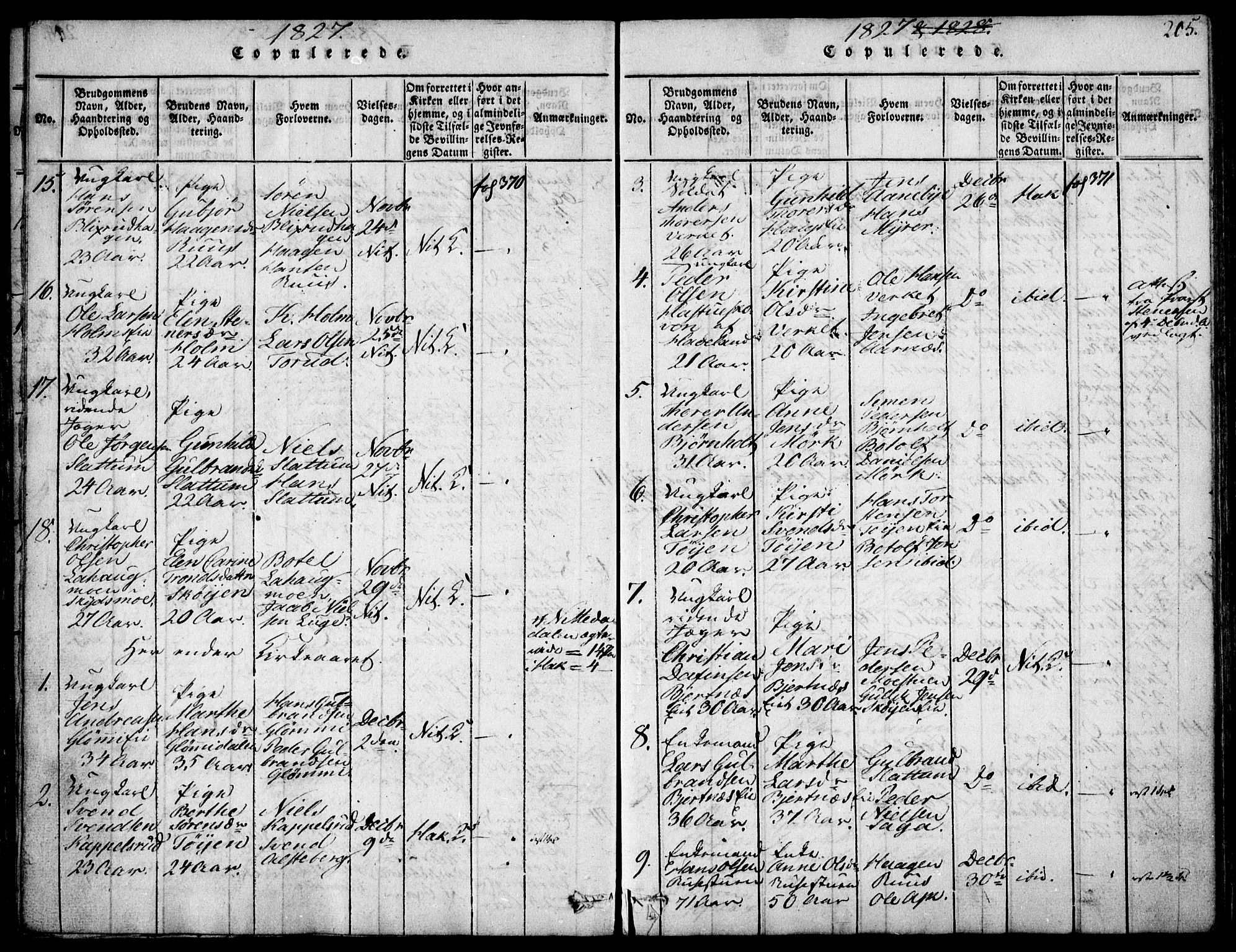 Nittedal prestekontor Kirkebøker, SAO/A-10365a/F/Fa/L0003: Ministerialbok nr. I 3, 1814-1836, s. 205