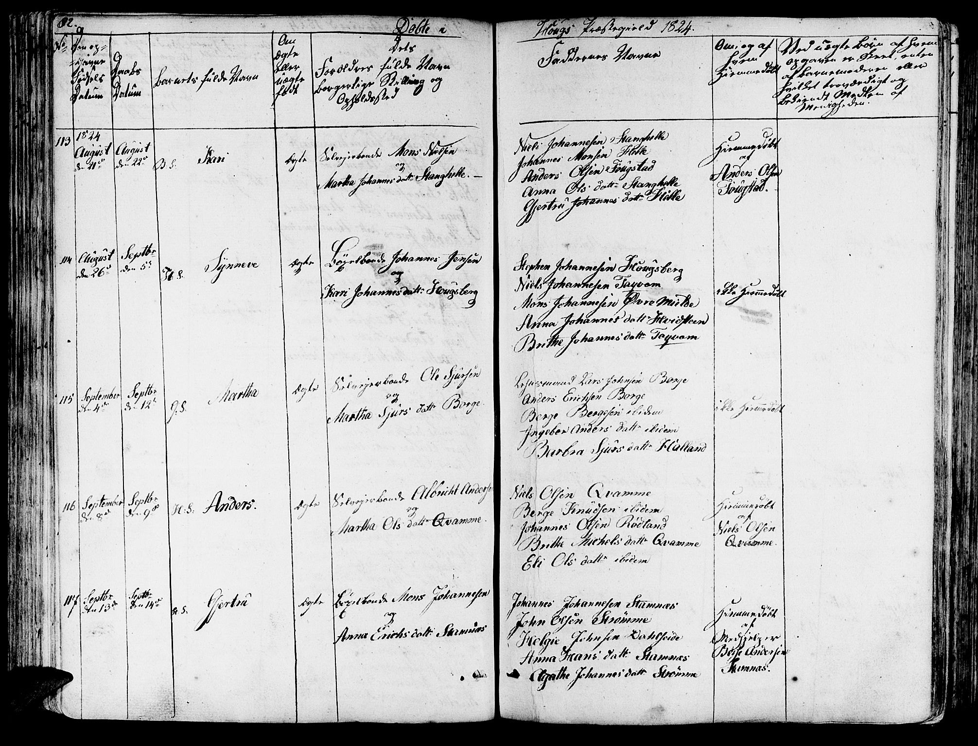Haus sokneprestembete, SAB/A-75601/H/Haa: Ministerialbok nr. A 13, 1821-1827, s. 82