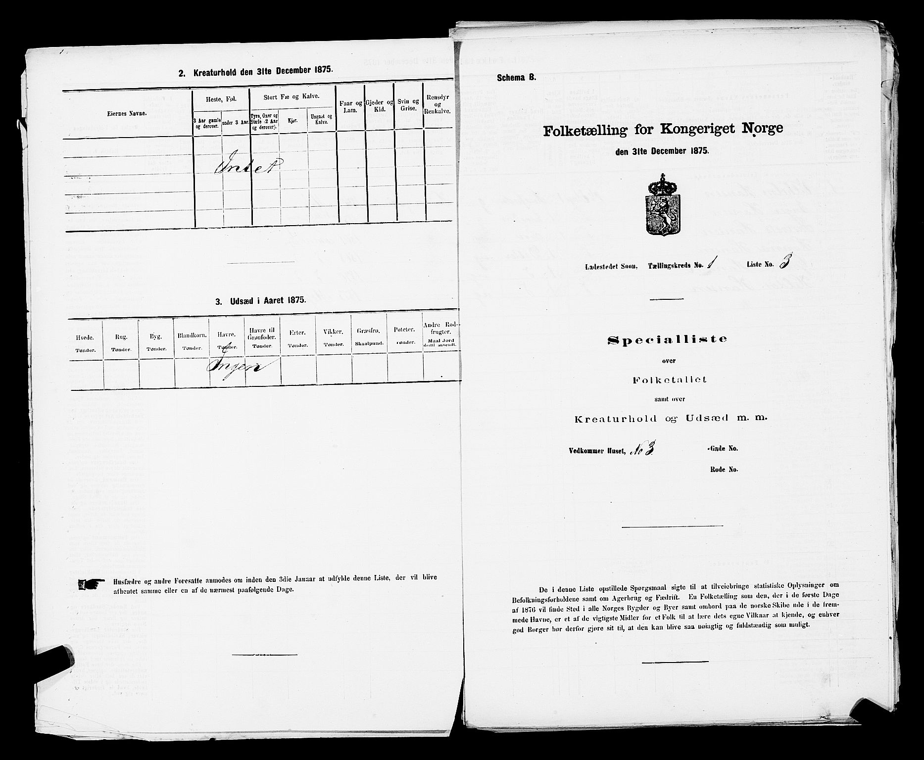 RA, Folketelling 1875 for 0201B Vestby prestegjeld, Son ladested, 1875, s. 8