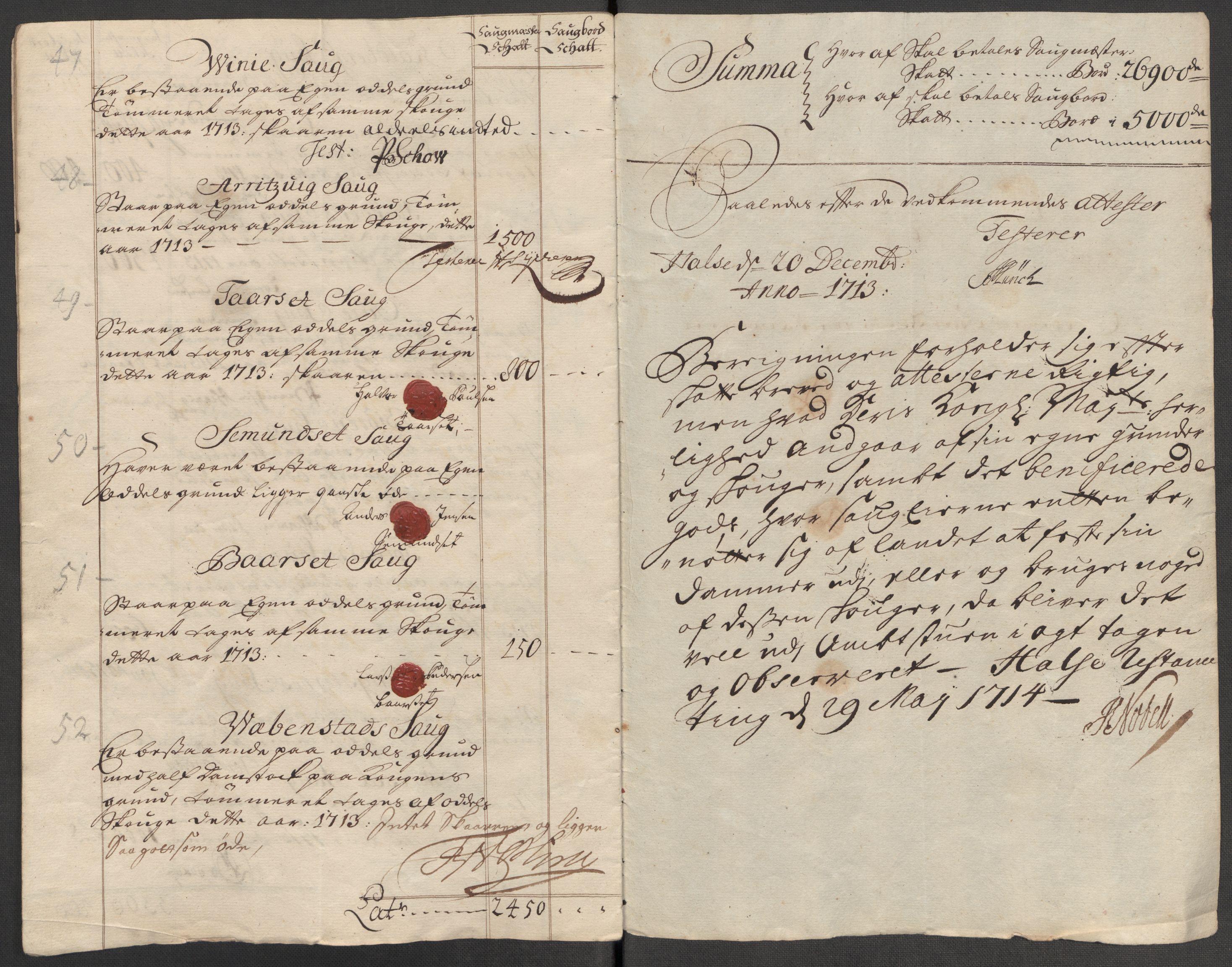 Rentekammeret inntil 1814, Reviderte regnskaper, Fogderegnskap, AV/RA-EA-4092/R56/L3747: Fogderegnskap Nordmøre, 1713, s. 101