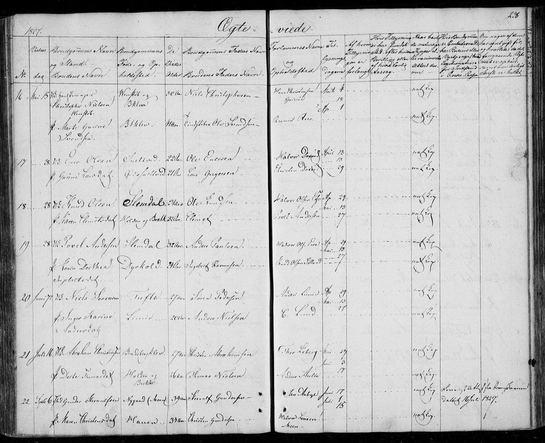 Gjerpen kirkebøker, AV/SAKO-A-265/F/Fa/L0005: Ministerialbok nr. I 5, 1823-1829, s. 238