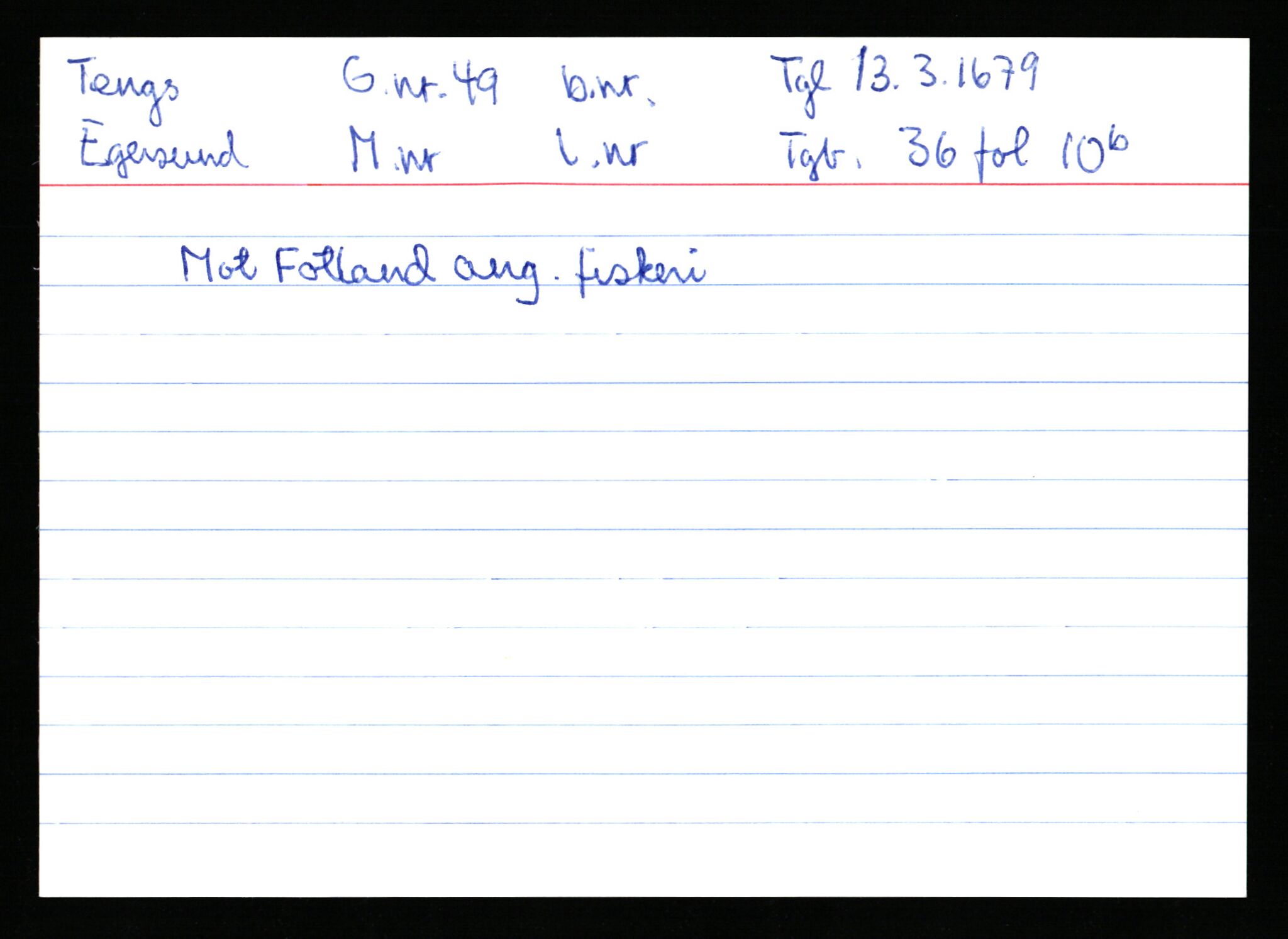 Statsarkivet i Stavanger, AV/SAST-A-101971/03/Y/Ym/L0060: Åstedskort sortert etter gårdsnavn: Tengesdal - Tjørn, 1600-1950, s. 19