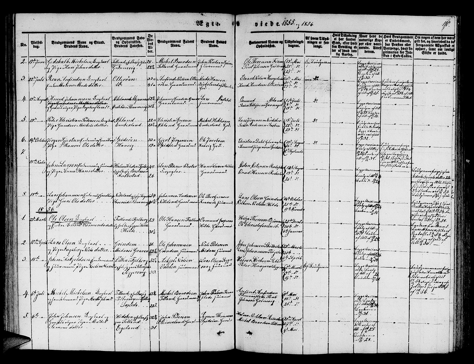 Finnås sokneprestembete, AV/SAB-A-99925/H/Ha/Hab/Haba/L0001: Klokkerbok nr. A 1, 1851-1873, s. 110