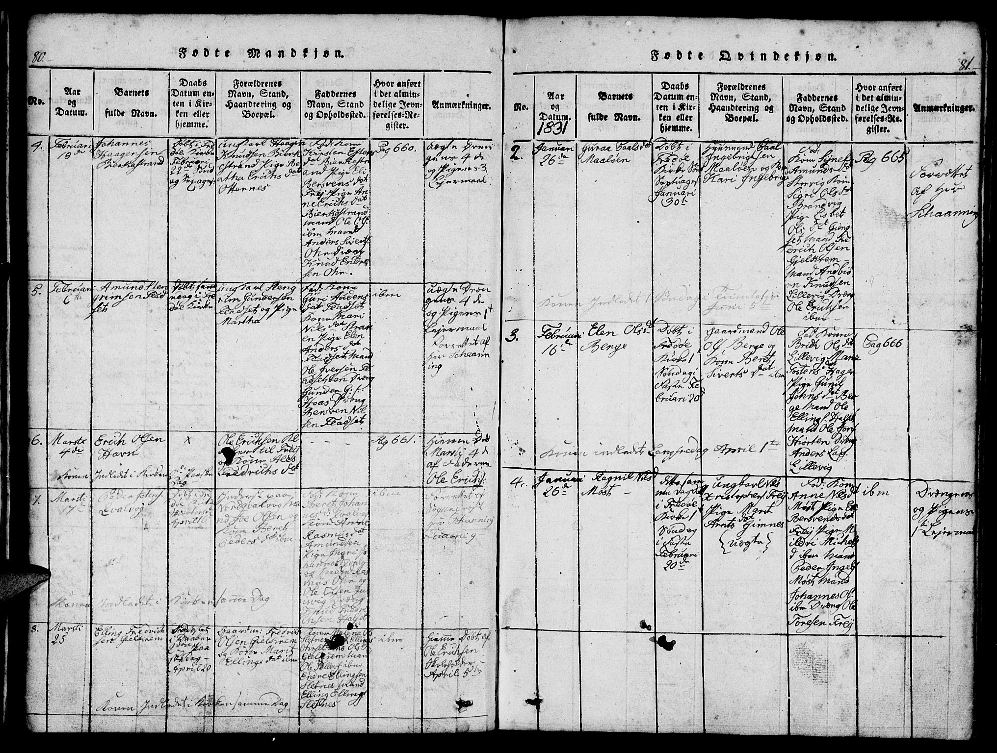 Ministerialprotokoller, klokkerbøker og fødselsregistre - Møre og Romsdal, SAT/A-1454/573/L0873: Klokkerbok nr. 573C01, 1819-1834, s. 80-81