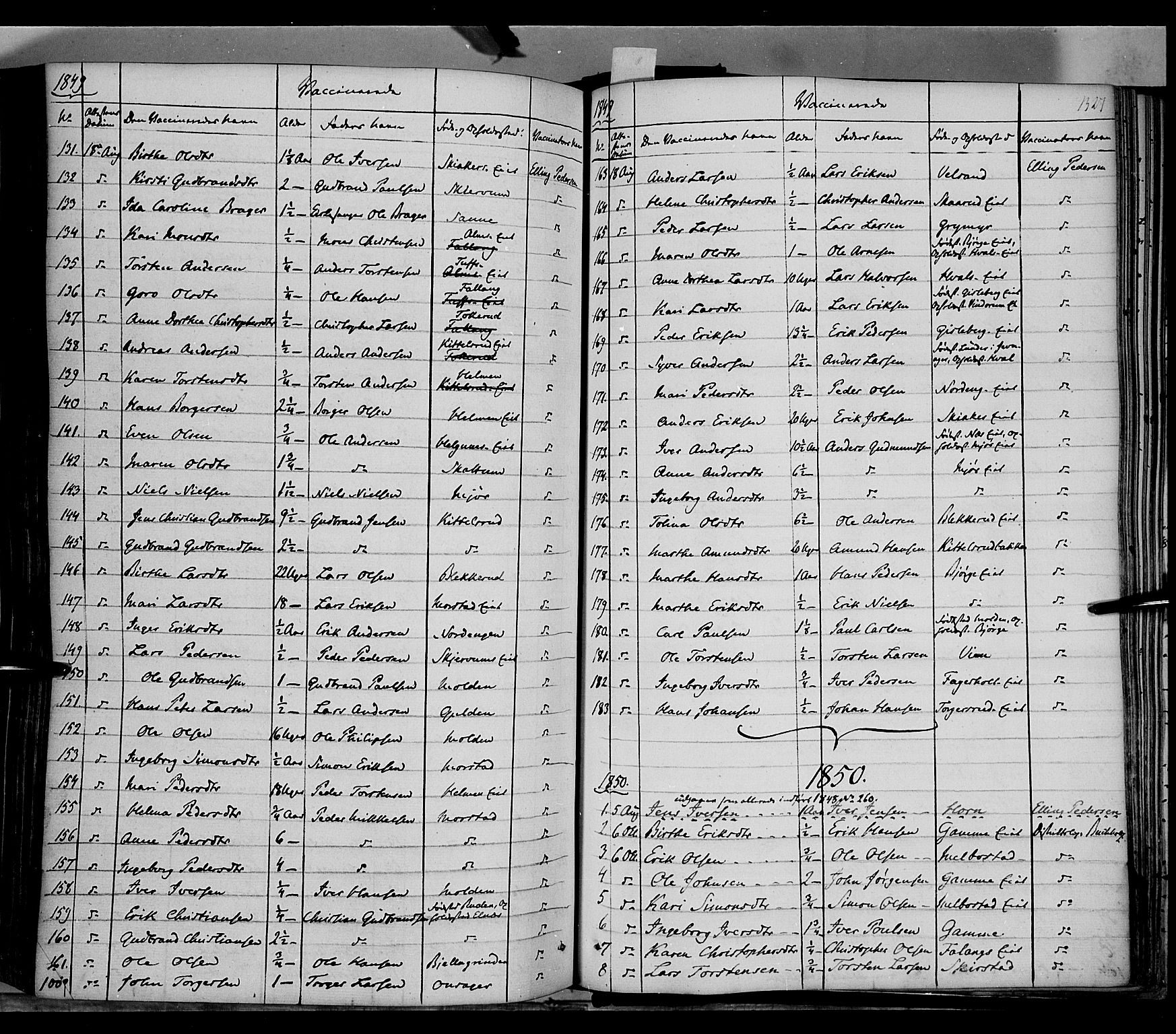 Gran prestekontor, AV/SAH-PREST-112/H/Ha/Haa/L0011: Ministerialbok nr. 11, 1842-1856, s. 1326-1327