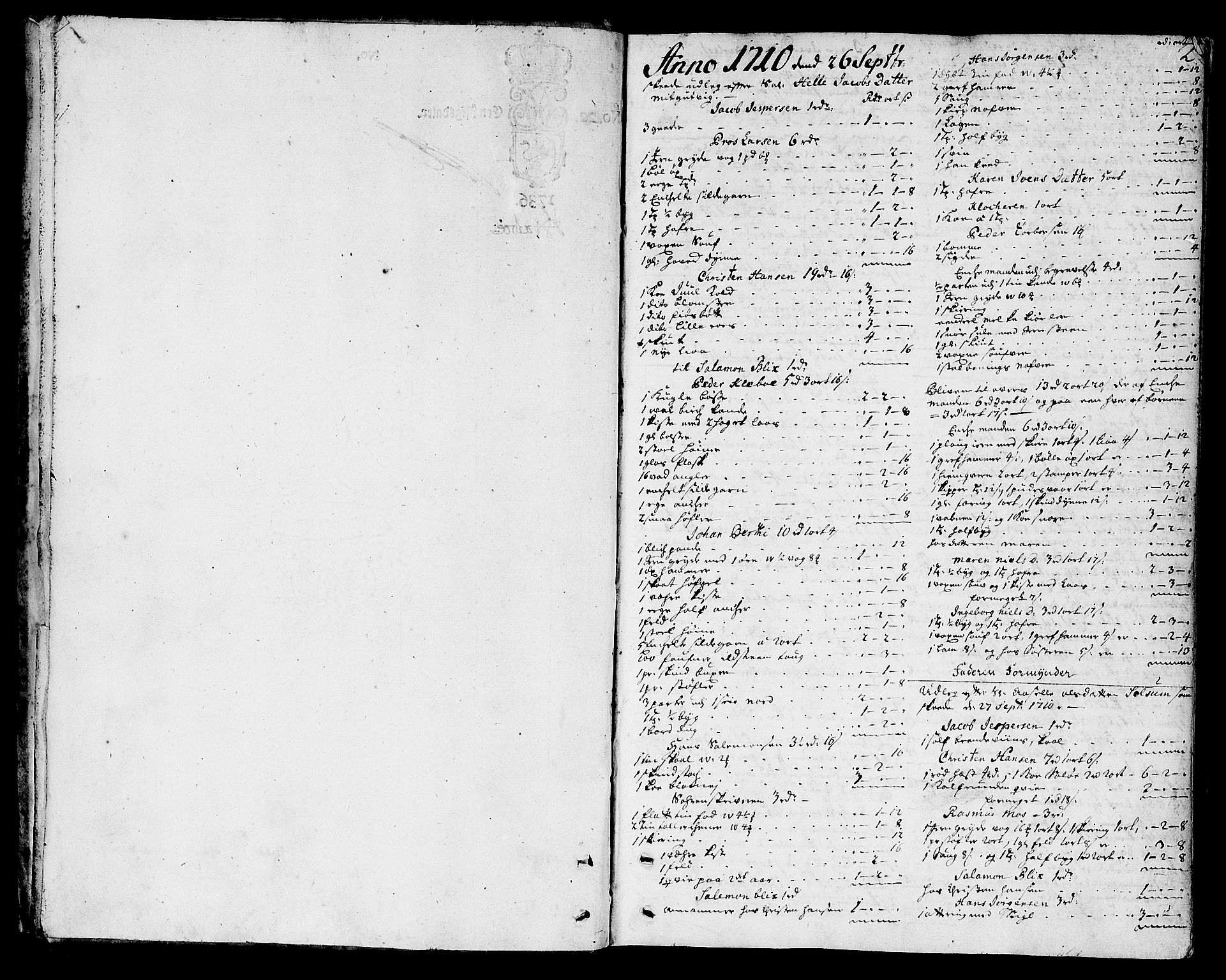 Namdal sorenskriveri, AV/SAT-A-4133/1/3/3A/L0005: Skifteprotokoll, 1710-1733, s. 1b-2a