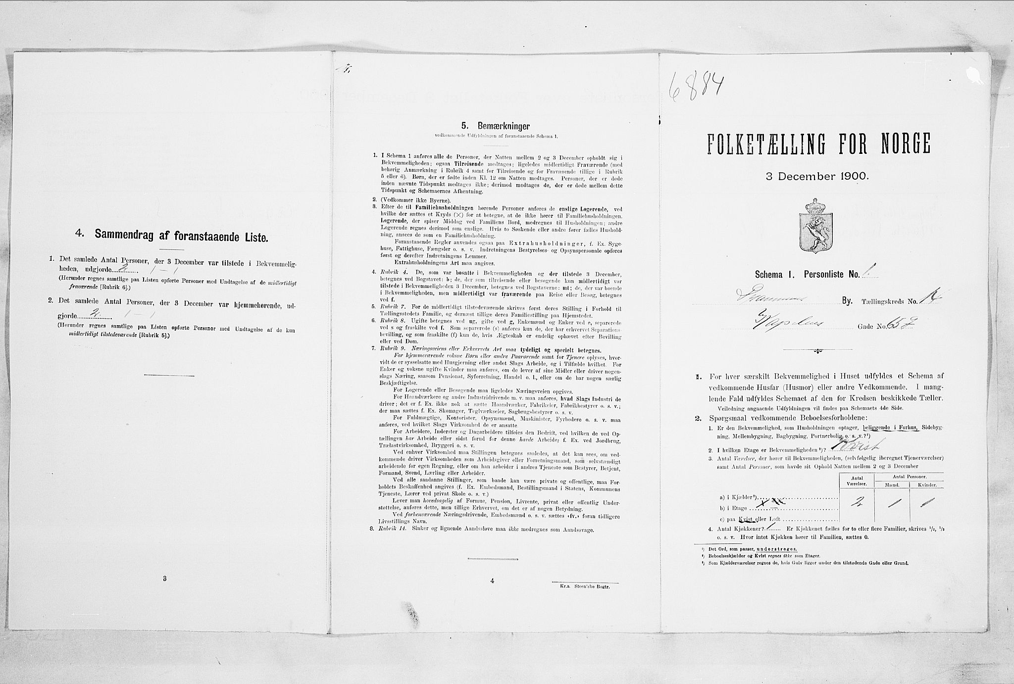 RA, Folketelling 1900 for 0602 Drammen kjøpstad, 1900, s. 2726