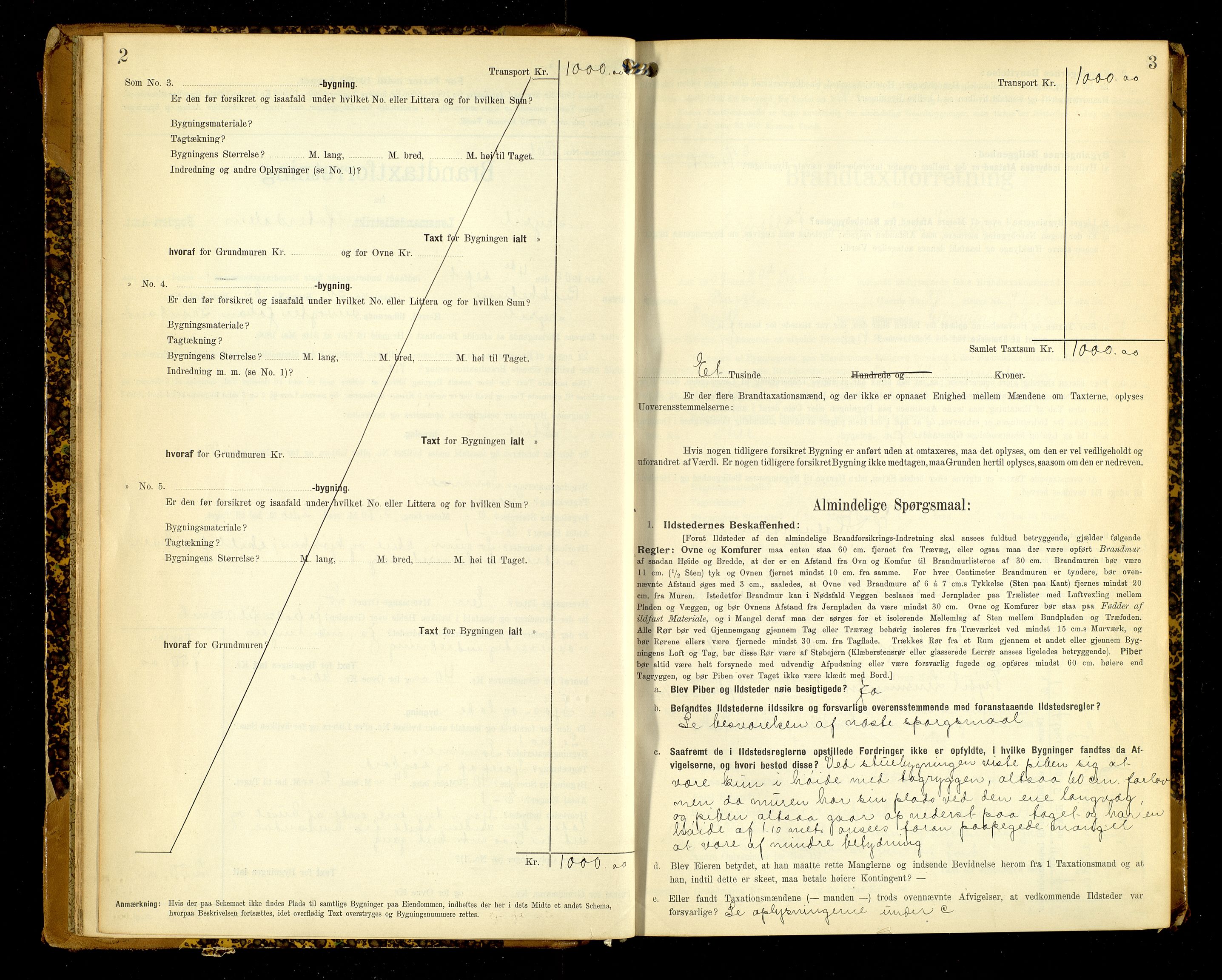Norges Brannkasse, Trysil, AV/SAH-NBRANT-021/F/L0013: Branntakstprotokoll, 1905-1907