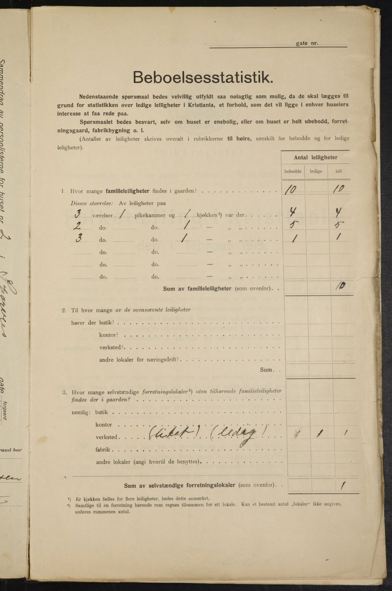 OBA, Kommunal folketelling 1.2.1915 for Kristiania, 1915, s. 100326