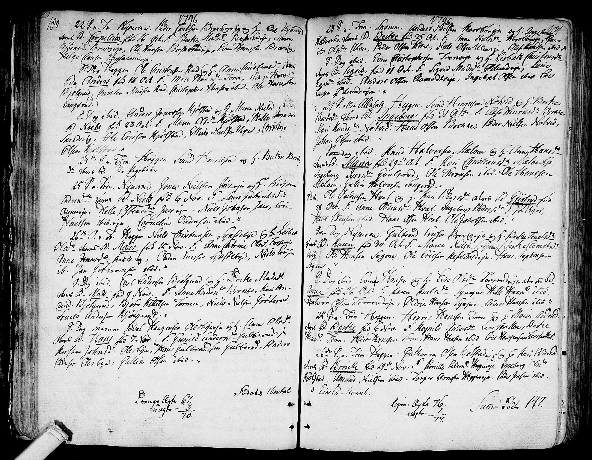 Modum kirkebøker, AV/SAKO-A-234/F/Fa/L0003: Ministerialbok nr. 3, 1783-1819, s. 180-181