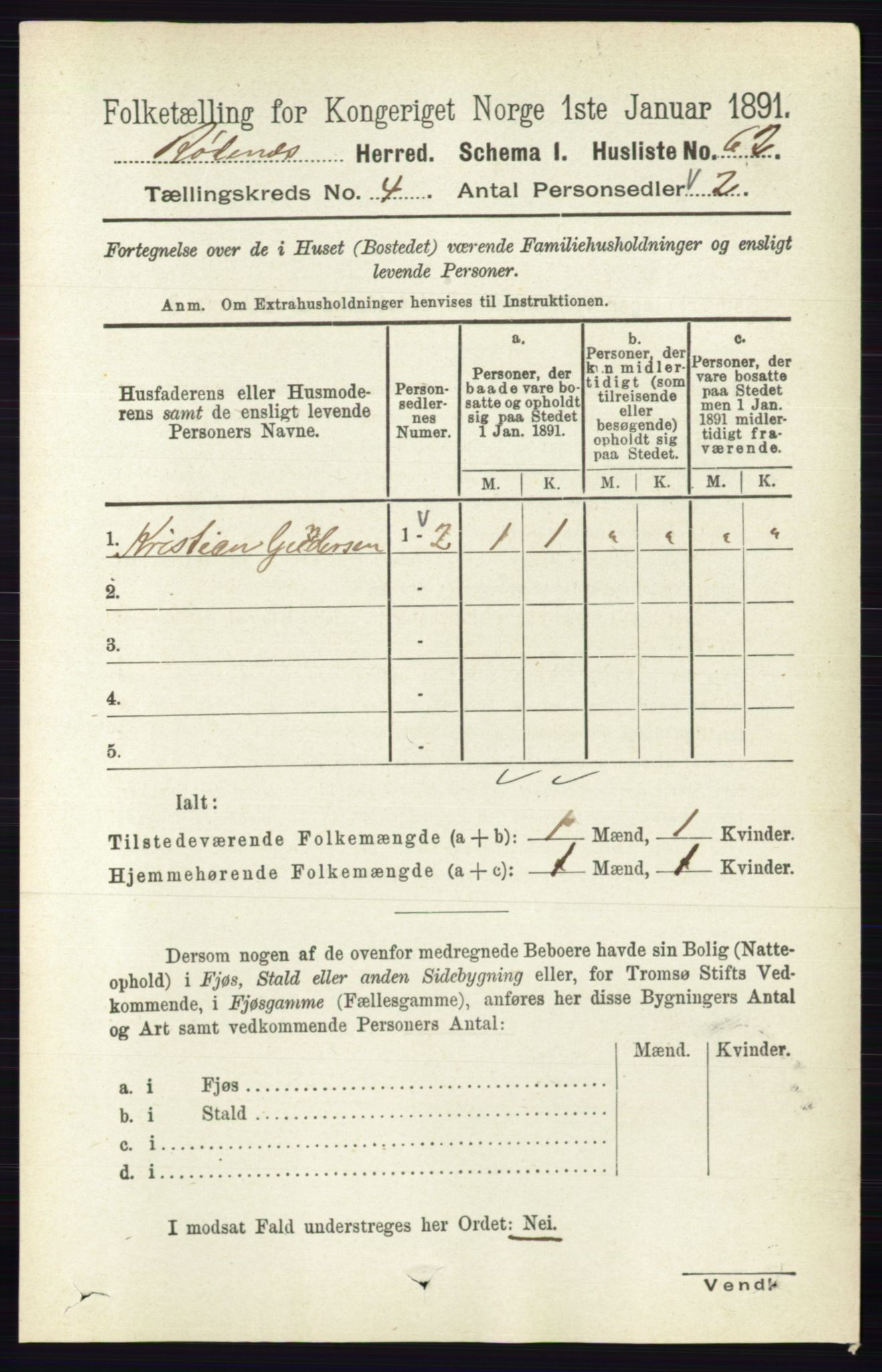 RA, Folketelling 1891 for 0120 Rødenes herred, 1891, s. 1625