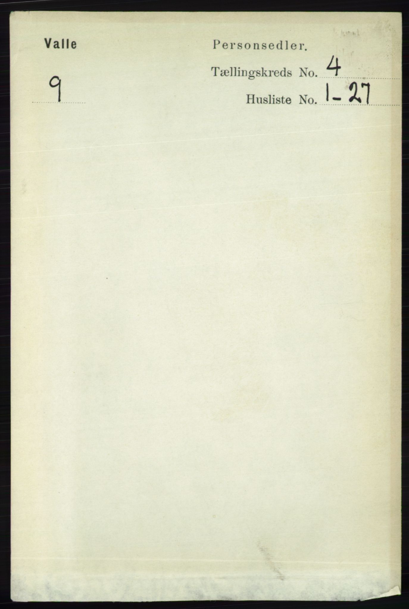 RA, Folketelling 1891 for 0940 Valle herred, 1891, s. 1004