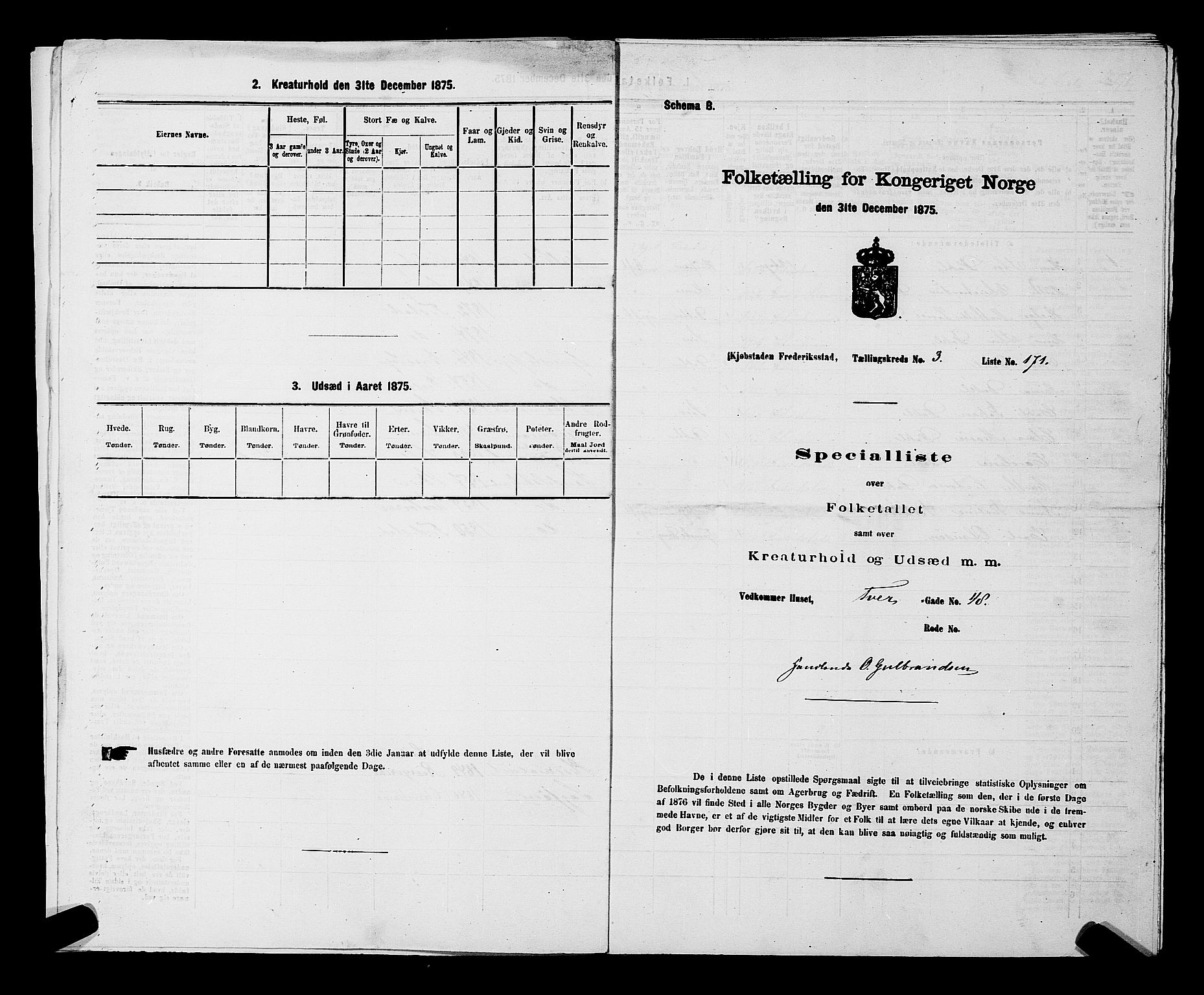 RA, Folketelling 1875 for 0103B Fredrikstad prestegjeld, Fredrikstad kjøpstad, 1875, s. 468