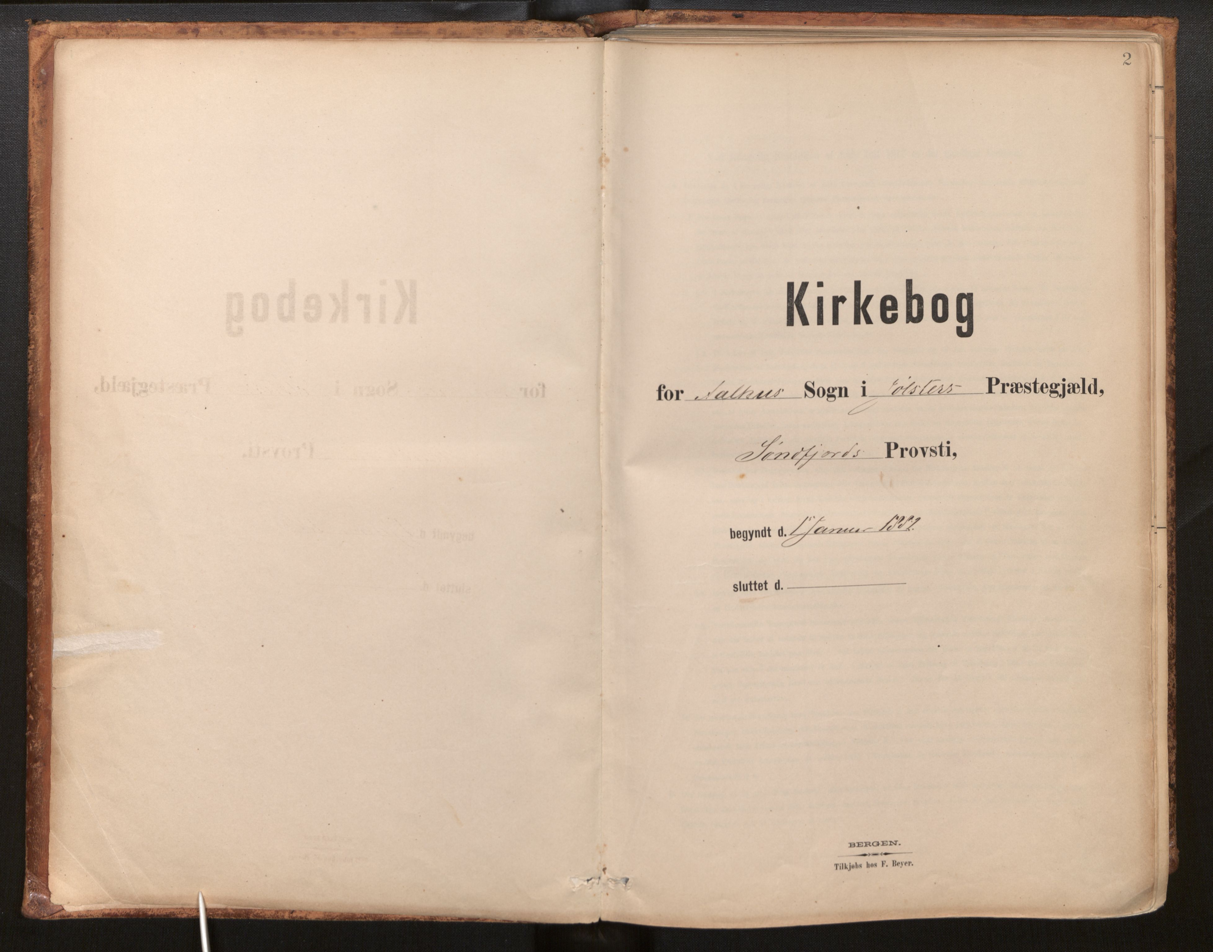 Jølster sokneprestembete, AV/SAB-A-80701/H/Haa/Haab/L0001: Ministerialbok nr. B 1, 1882-1930, s. 2