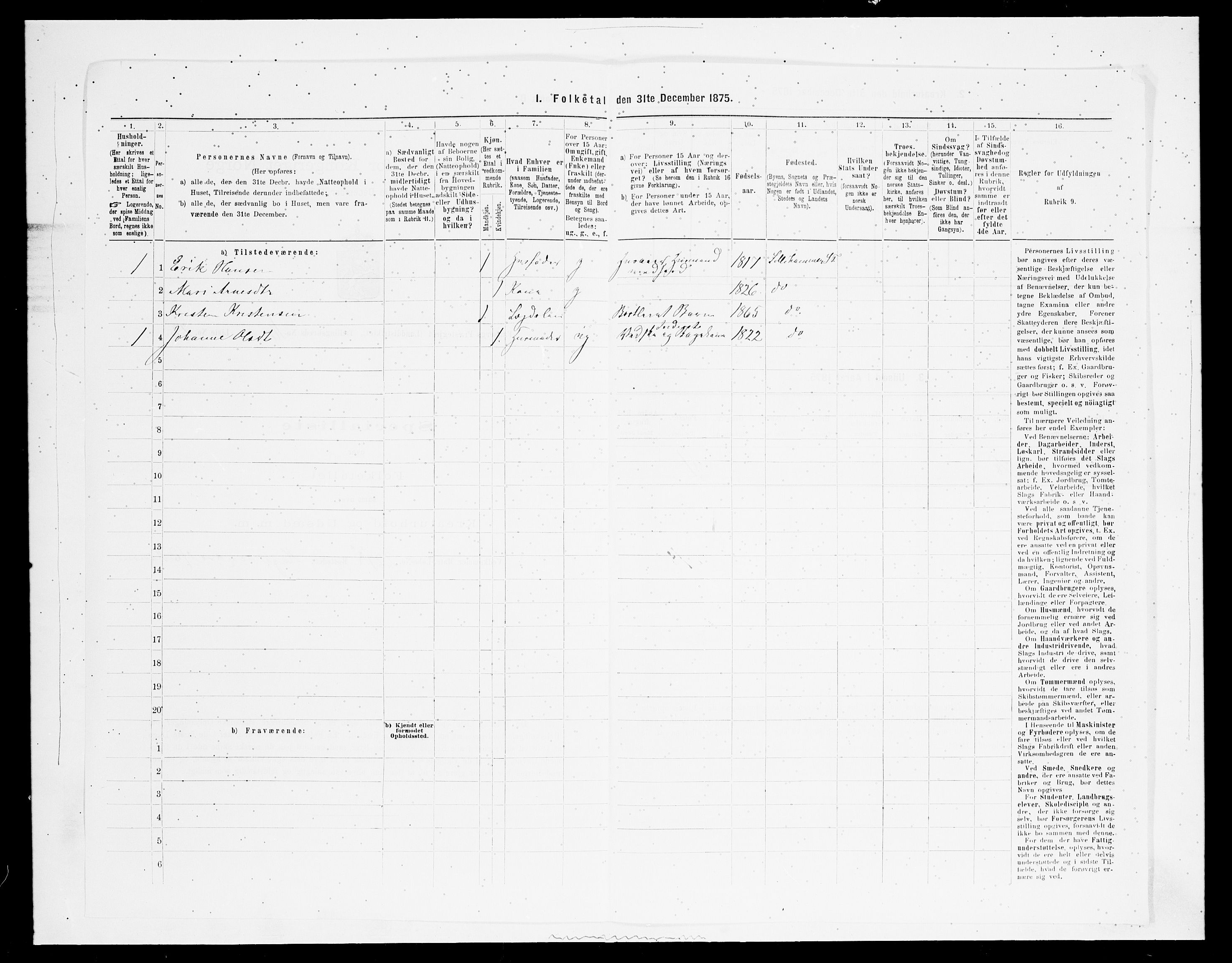 SAH, Folketelling 1875 for 0524L Fåberg prestegjeld, Fåberg sokn og Lillehammer landsokn, 1875, s. 1960