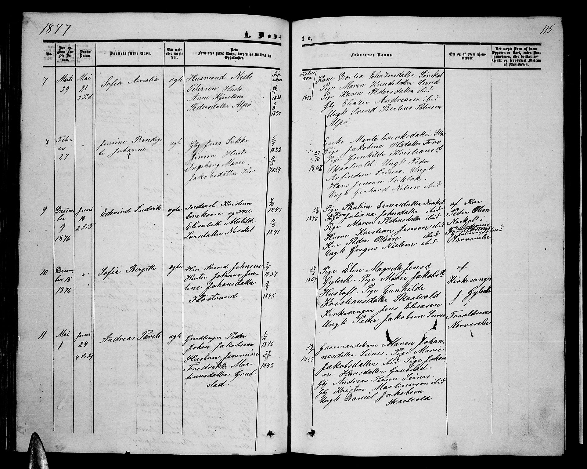 Ministerialprotokoller, klokkerbøker og fødselsregistre - Nordland, AV/SAT-A-1459/857/L0827: Klokkerbok nr. 857C02, 1852-1879, s. 115