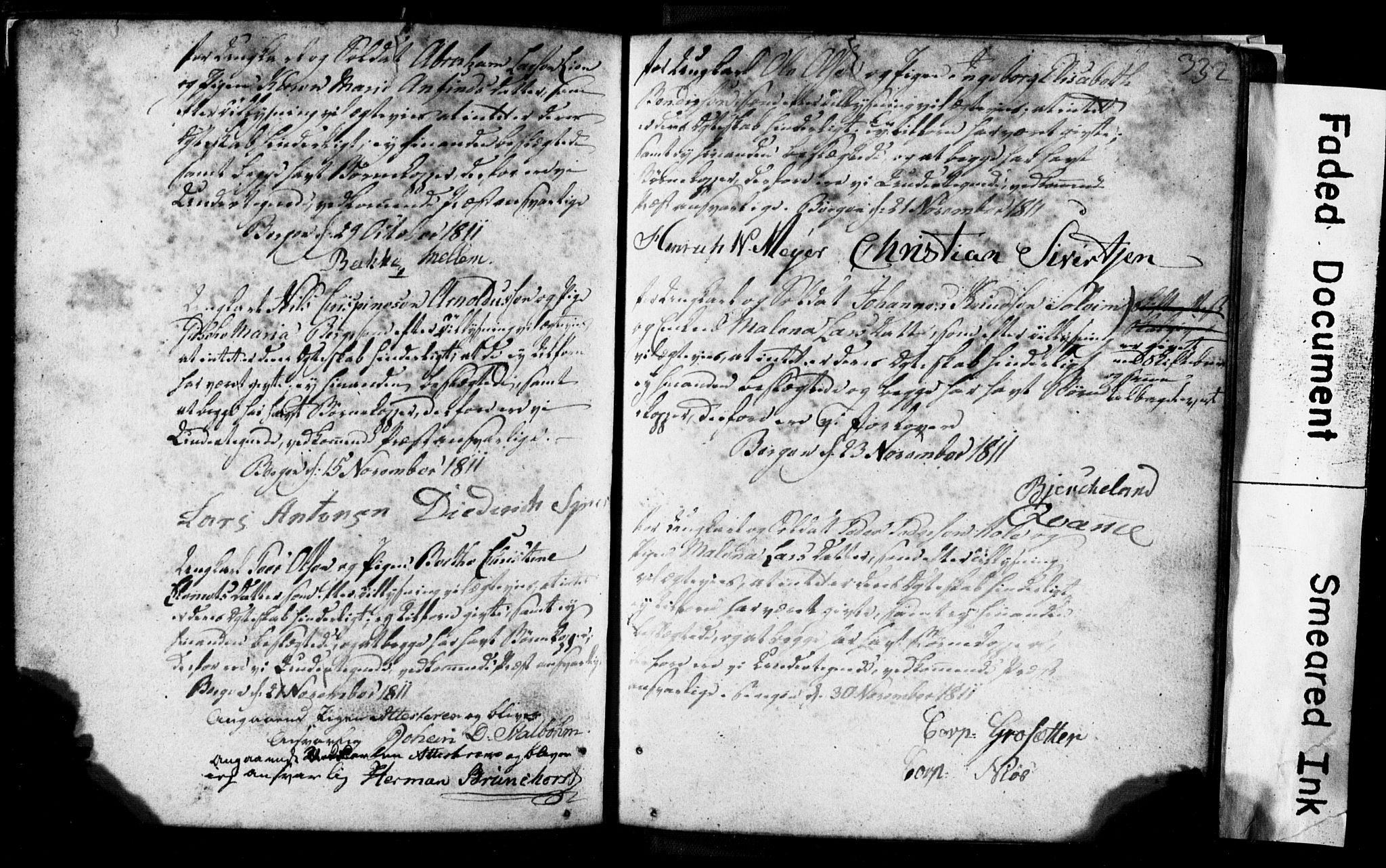 Korskirken sokneprestembete, SAB/A-76101: Forlovererklæringer nr. II.5.1, 1776-1816, s. 332