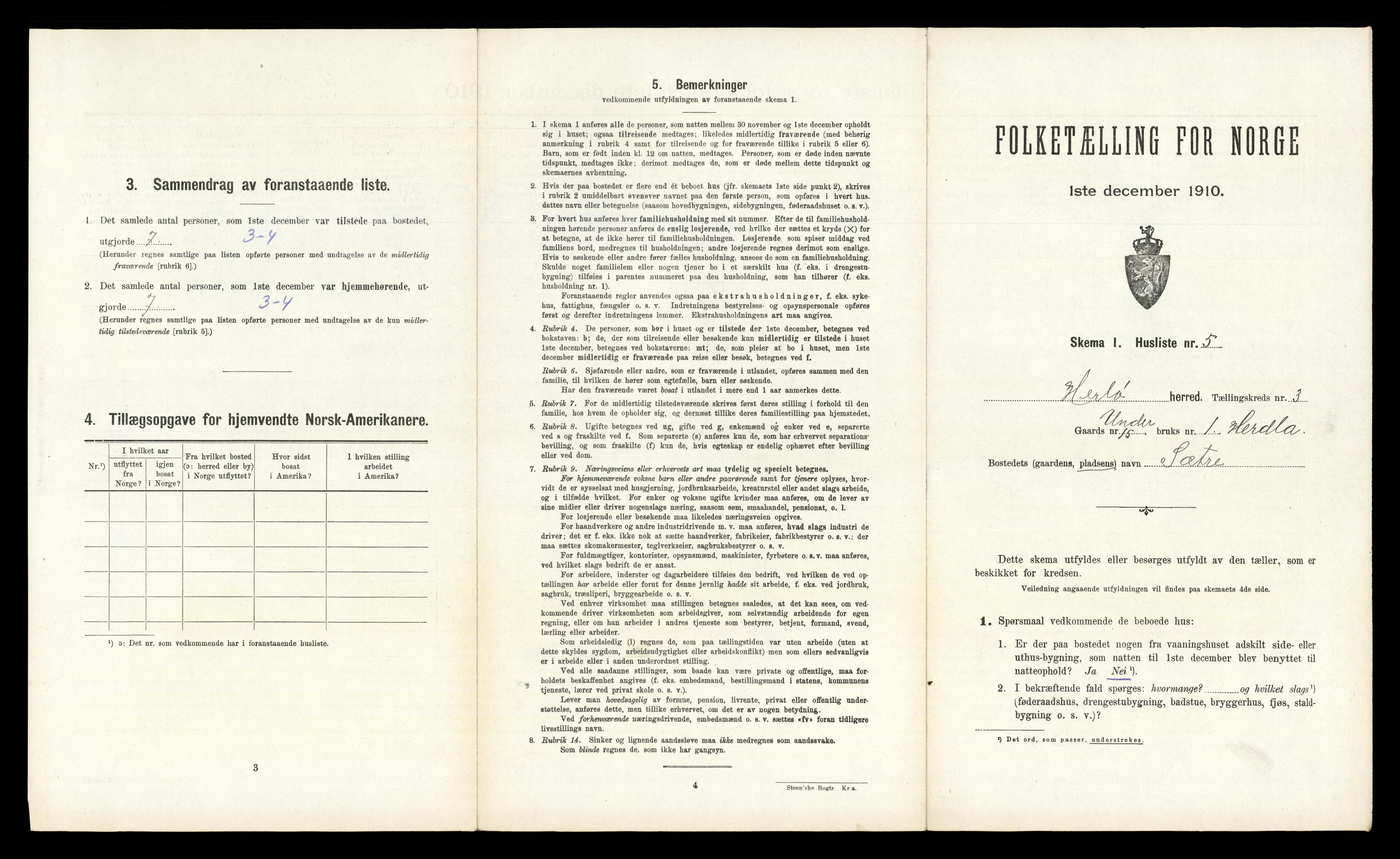 RA, Folketelling 1910 for 1258 Herdla herred, 1910, s. 254