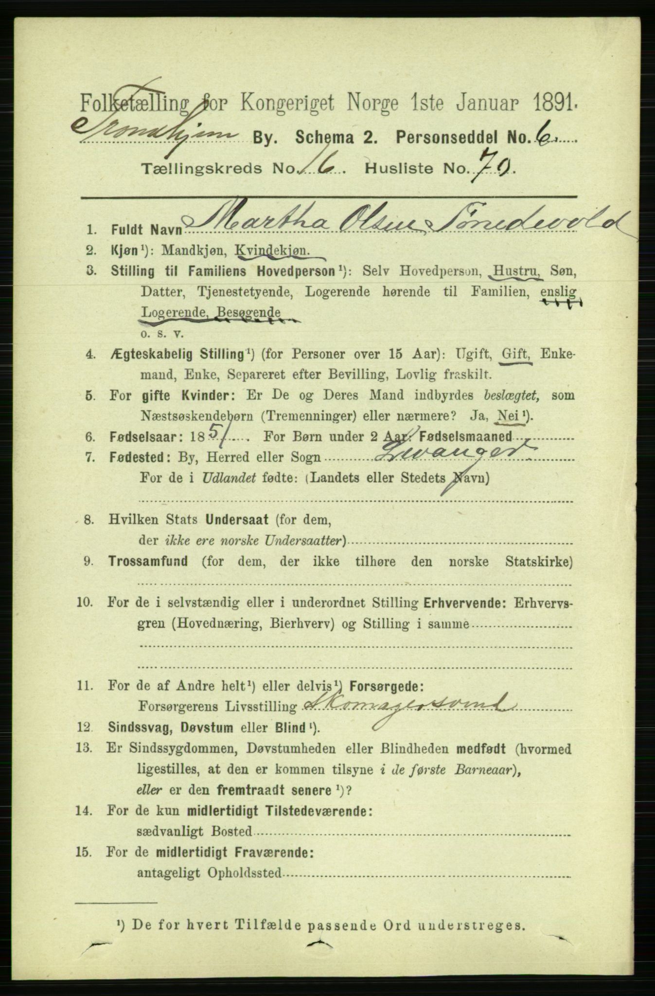RA, Folketelling 1891 for 1601 Trondheim kjøpstad, 1891, s. 13201