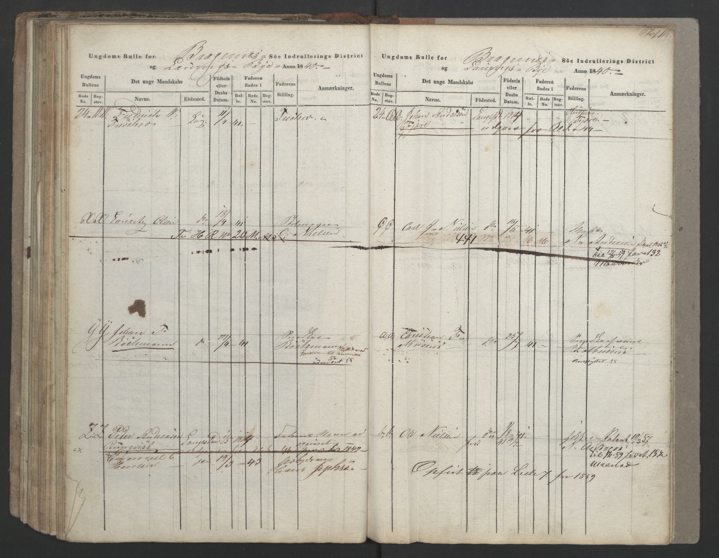 Larvik innrulleringskontor, AV/SAKO-A-787/F/Fa/L0002: Ungdomsrulle, 1840-1842, s. 116
