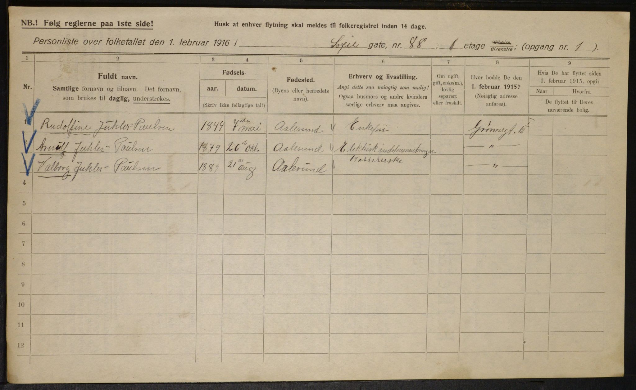 OBA, Kommunal folketelling 1.2.1916 for Kristiania, 1916, s. 101823