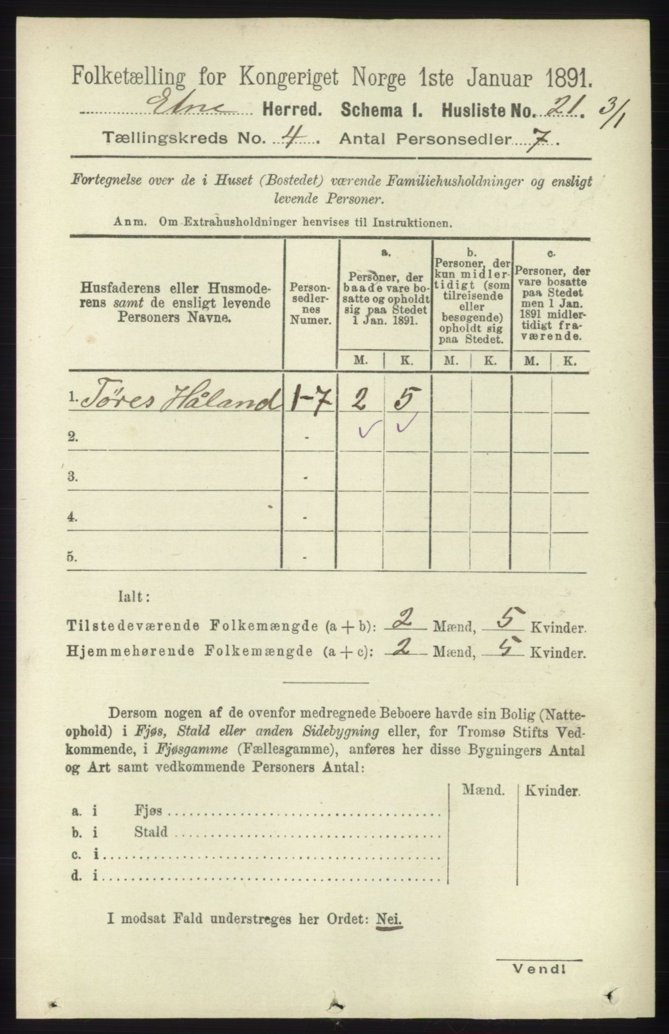 RA, Folketelling 1891 for 1211 Etne herred, 1891, s. 851