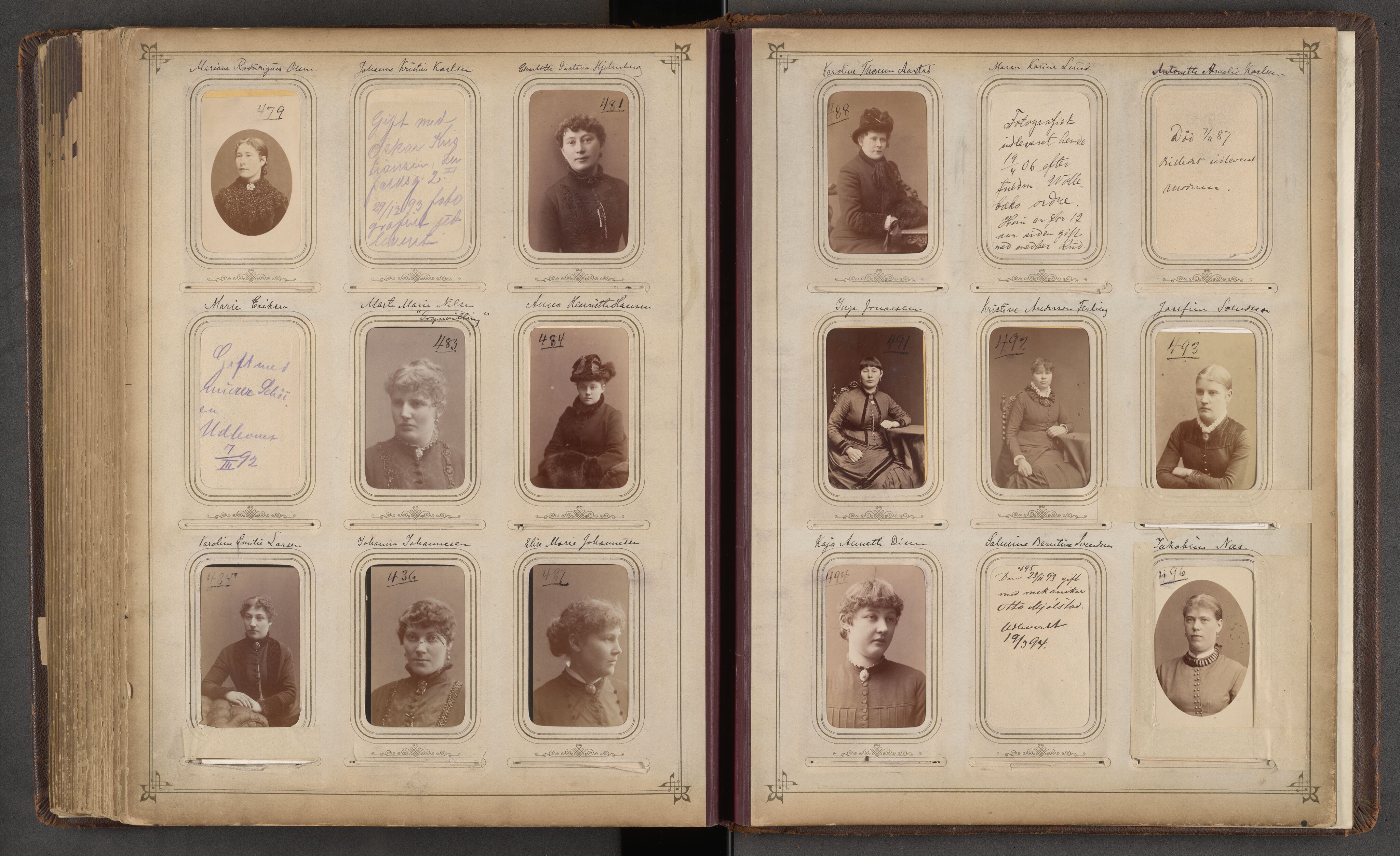 Oslo politikammer, Sedelighetsavdelingen, AV/SAO-A-11437/U/L0001: Fotografialbum, 1880-1900