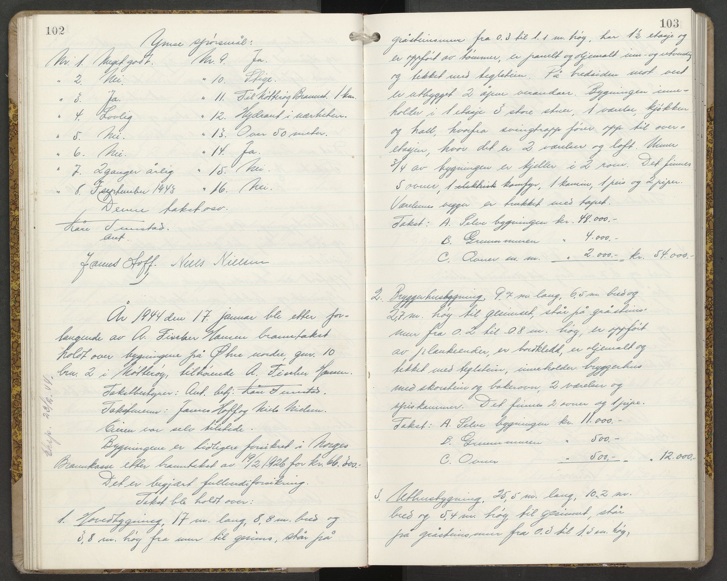 Nøtterøy lensmannskontor, AV/SAKO-A-540/Y/Yg/Yga/L0021: Branntakstprotokoll, 1944, s. 102-103