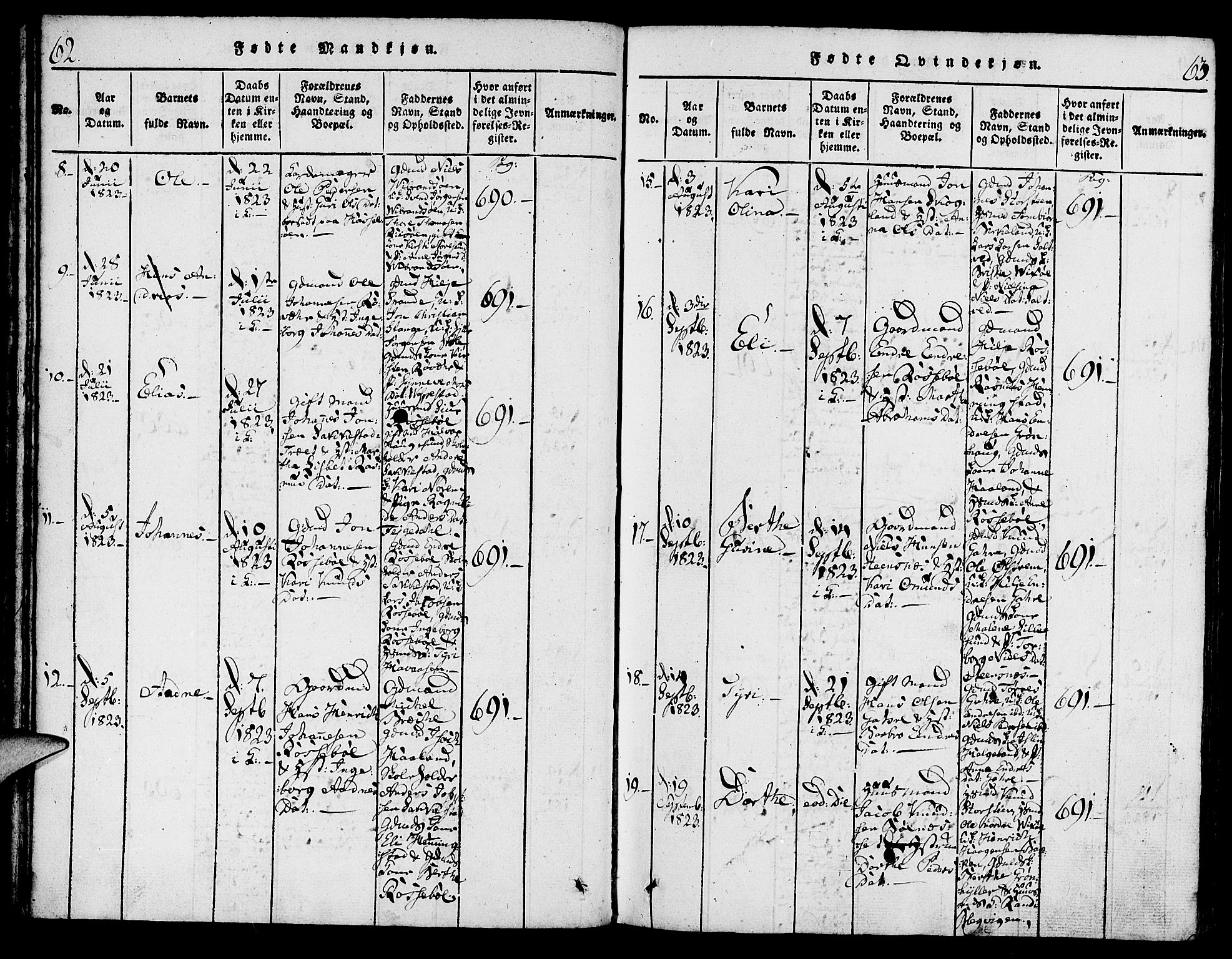 Torvastad sokneprestkontor, AV/SAST-A -101857/H/Ha/Haa/L0004: Ministerialbok nr. A 4, 1817-1836, s. 62-63