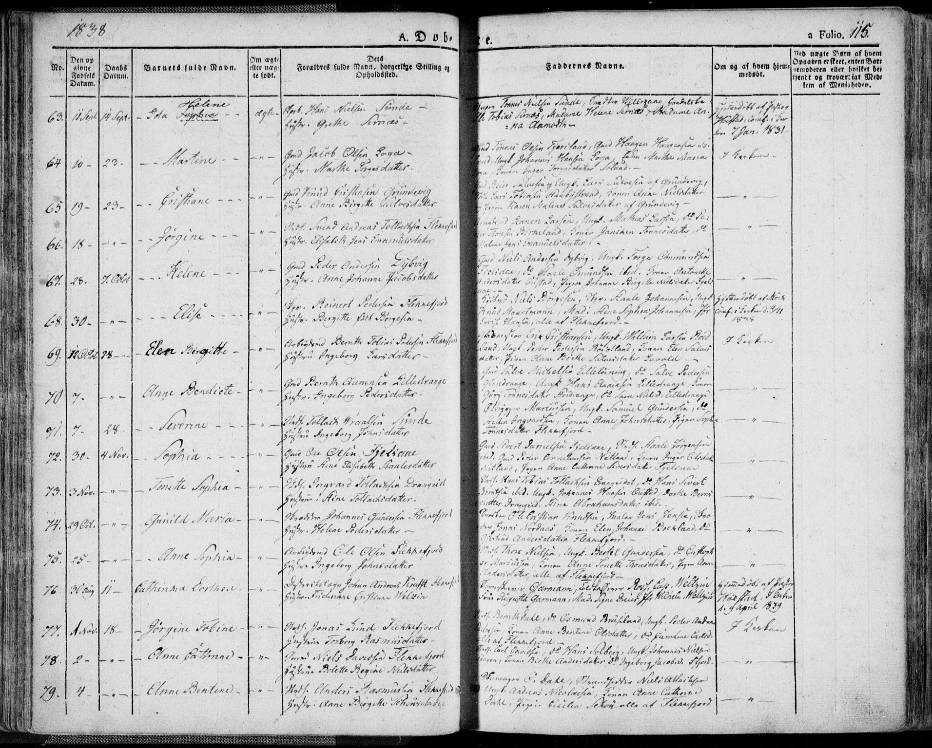 Flekkefjord sokneprestkontor, AV/SAK-1111-0012/F/Fa/Fac/L0003: Ministerialbok nr. A 3, 1826-1841, s. 115