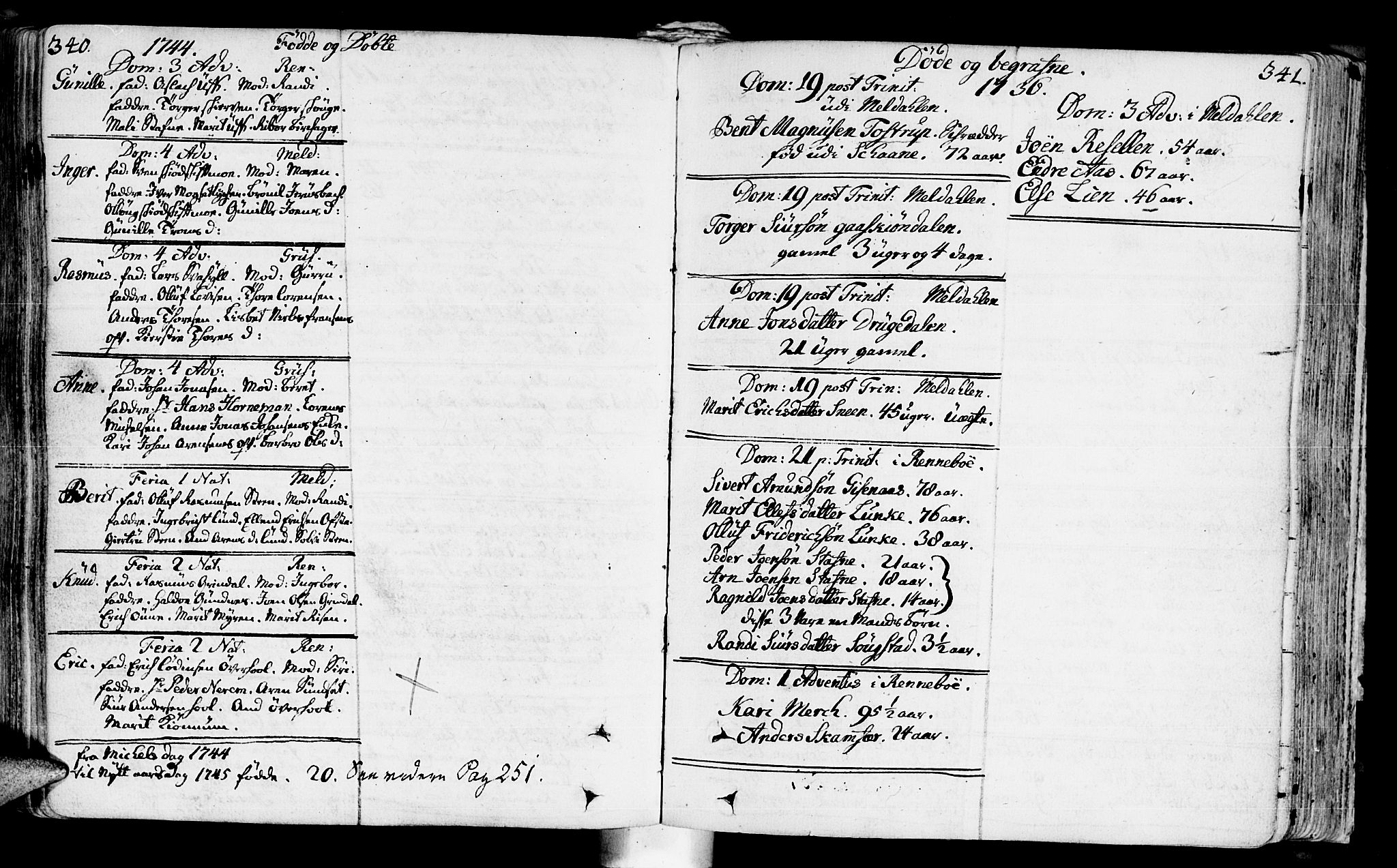 Ministerialprotokoller, klokkerbøker og fødselsregistre - Sør-Trøndelag, AV/SAT-A-1456/672/L0850: Ministerialbok nr. 672A03, 1725-1751, s. 340-341