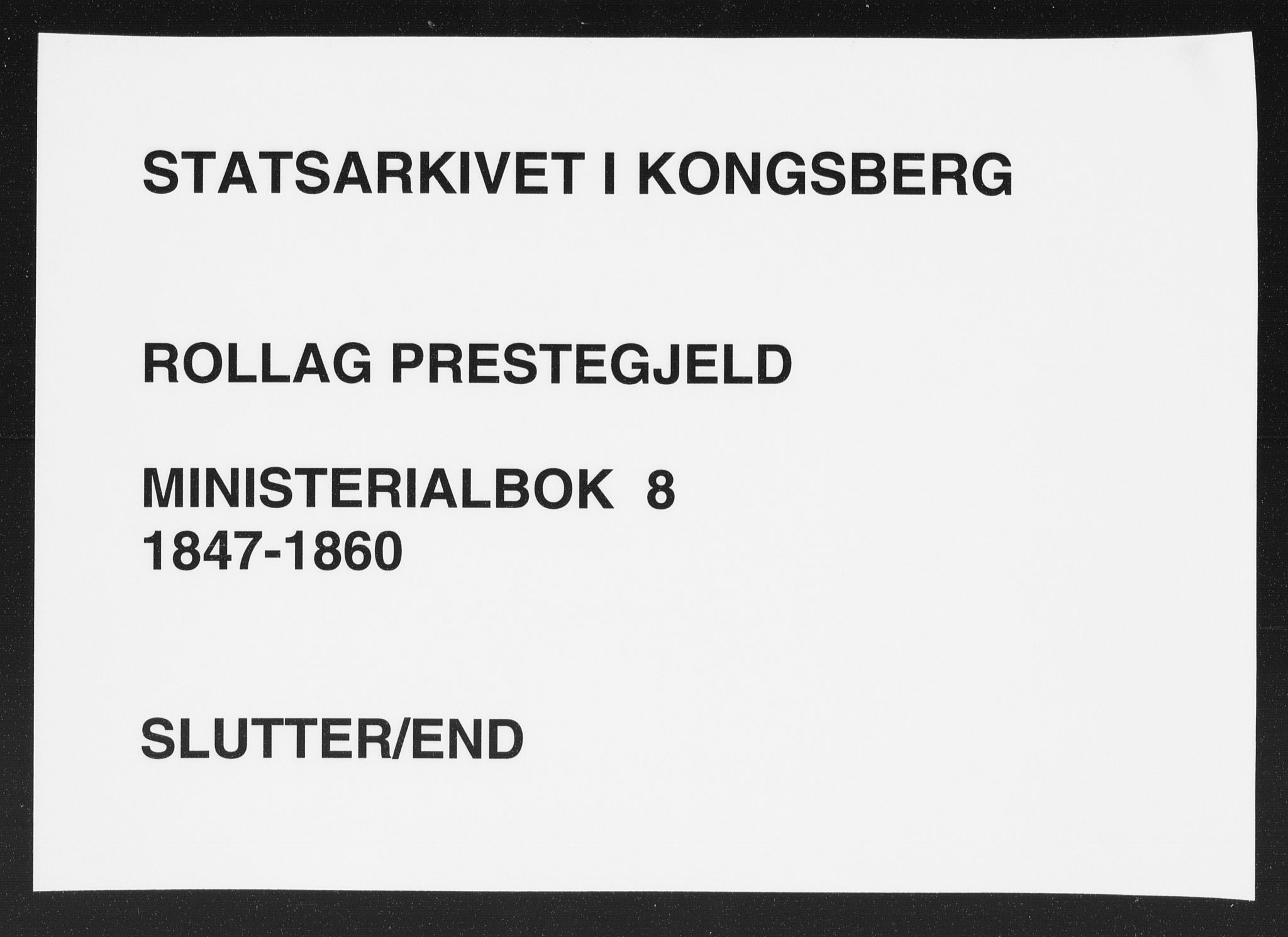 Rollag kirkebøker, SAKO/A-240/F/Fa/L0008: Ministerialbok nr. I 8, 1847-1860