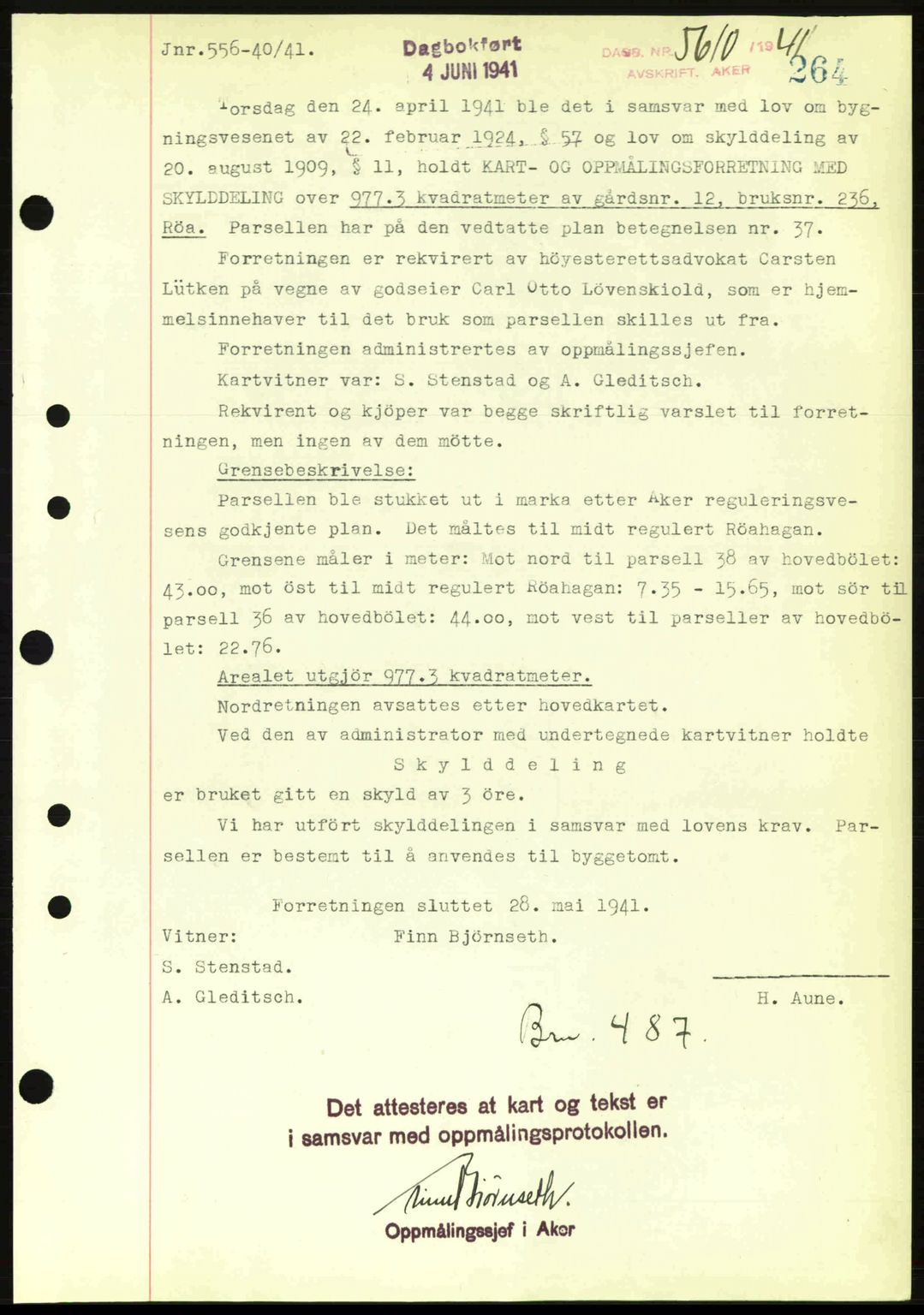 Aker herredsskriveri, SAO/A-10896/G/Gb/Gba/Gbab/L0048: Pantebok nr. A172-173, 1941-1941, Dagboknr: 5610/1941