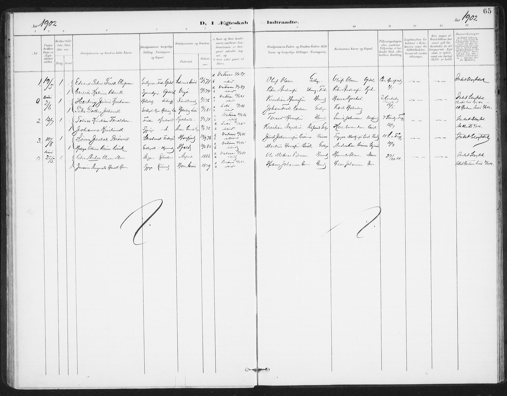 Ministerialprotokoller, klokkerbøker og fødselsregistre - Nordland, AV/SAT-A-1459/811/L0167: Ministerialbok nr. 811A04, 1899-1913, s. 65