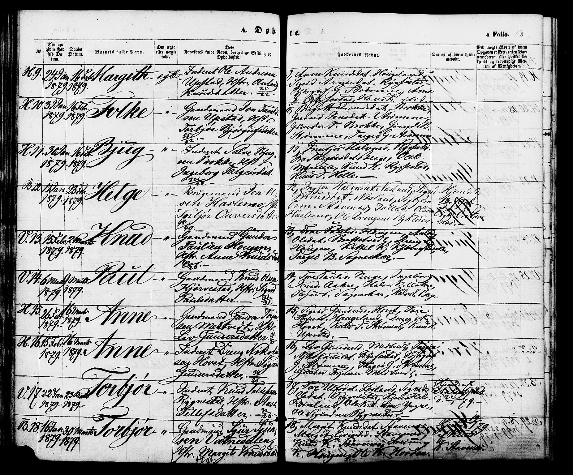 Valle sokneprestkontor, AV/SAK-1111-0044/F/Fa/Fac/L0008: Ministerialbok nr. A 8, 1868-1882, s. 68