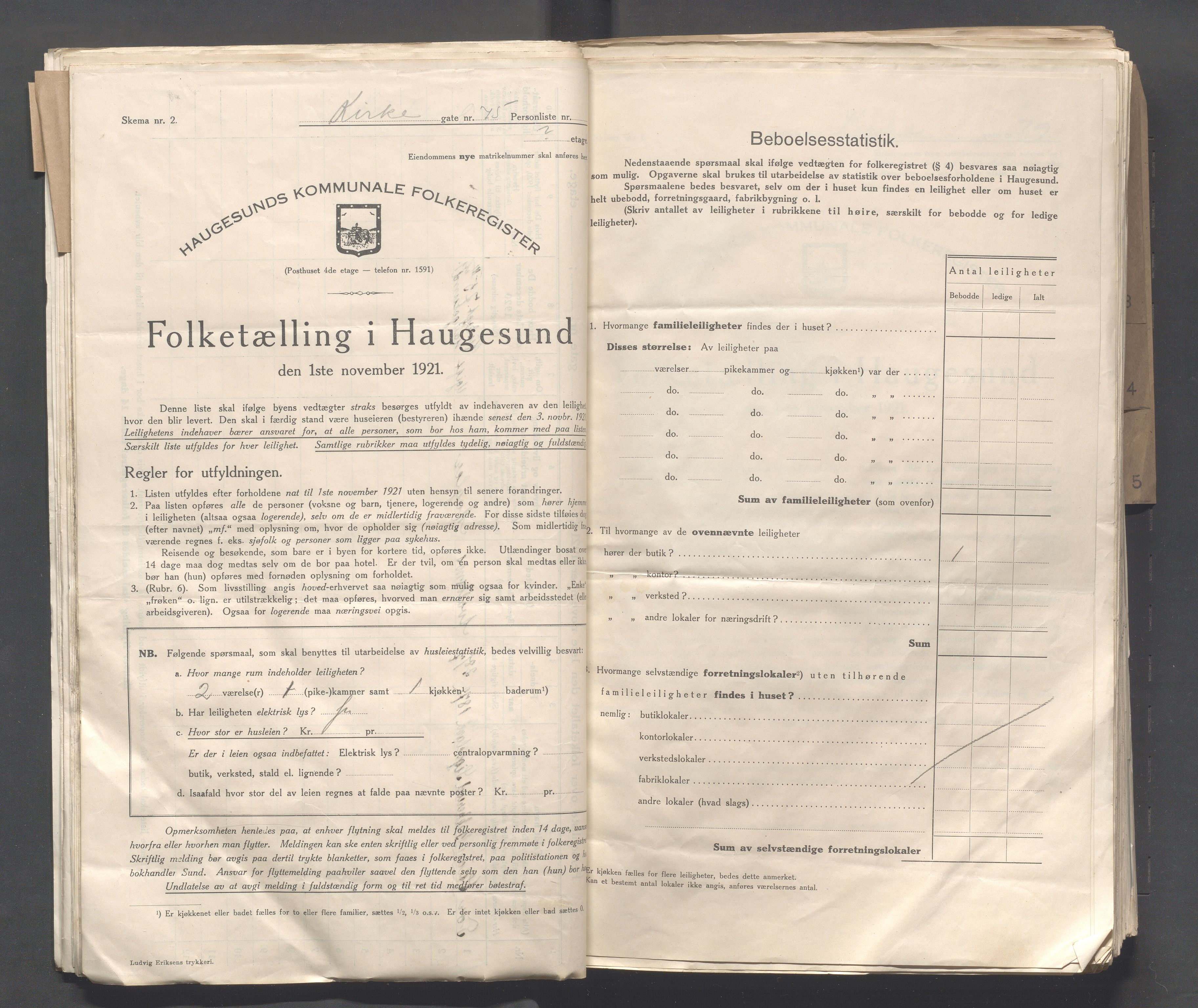 IKAR, Kommunal folketelling 1.11.1921 for Haugesund, 1921, s. 2661