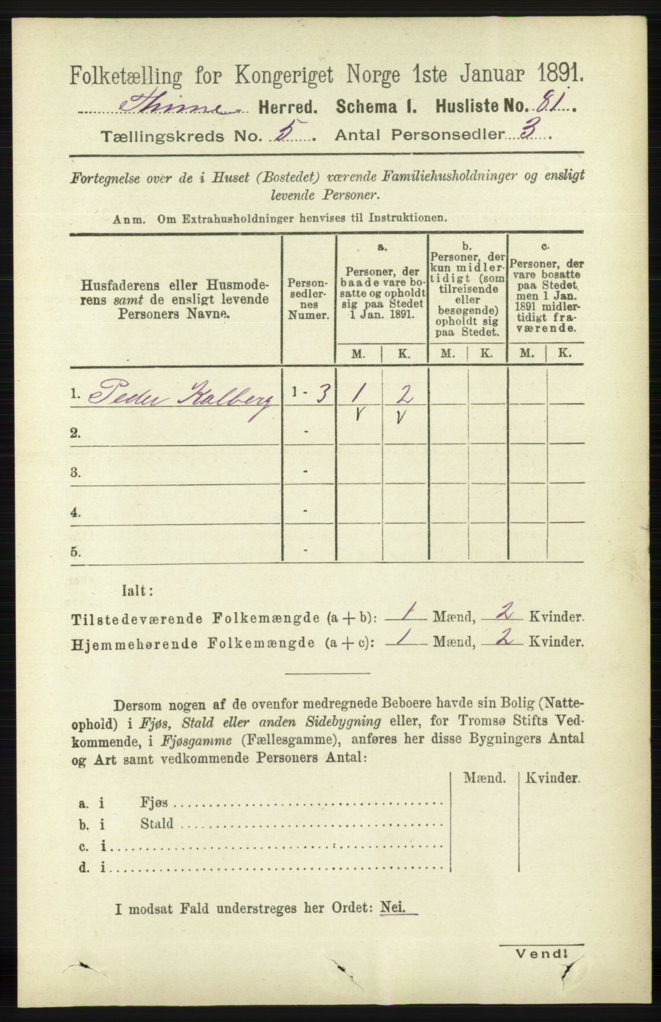 RA, Folketelling 1891 for 1121 Time herred, 1891, s. 1827